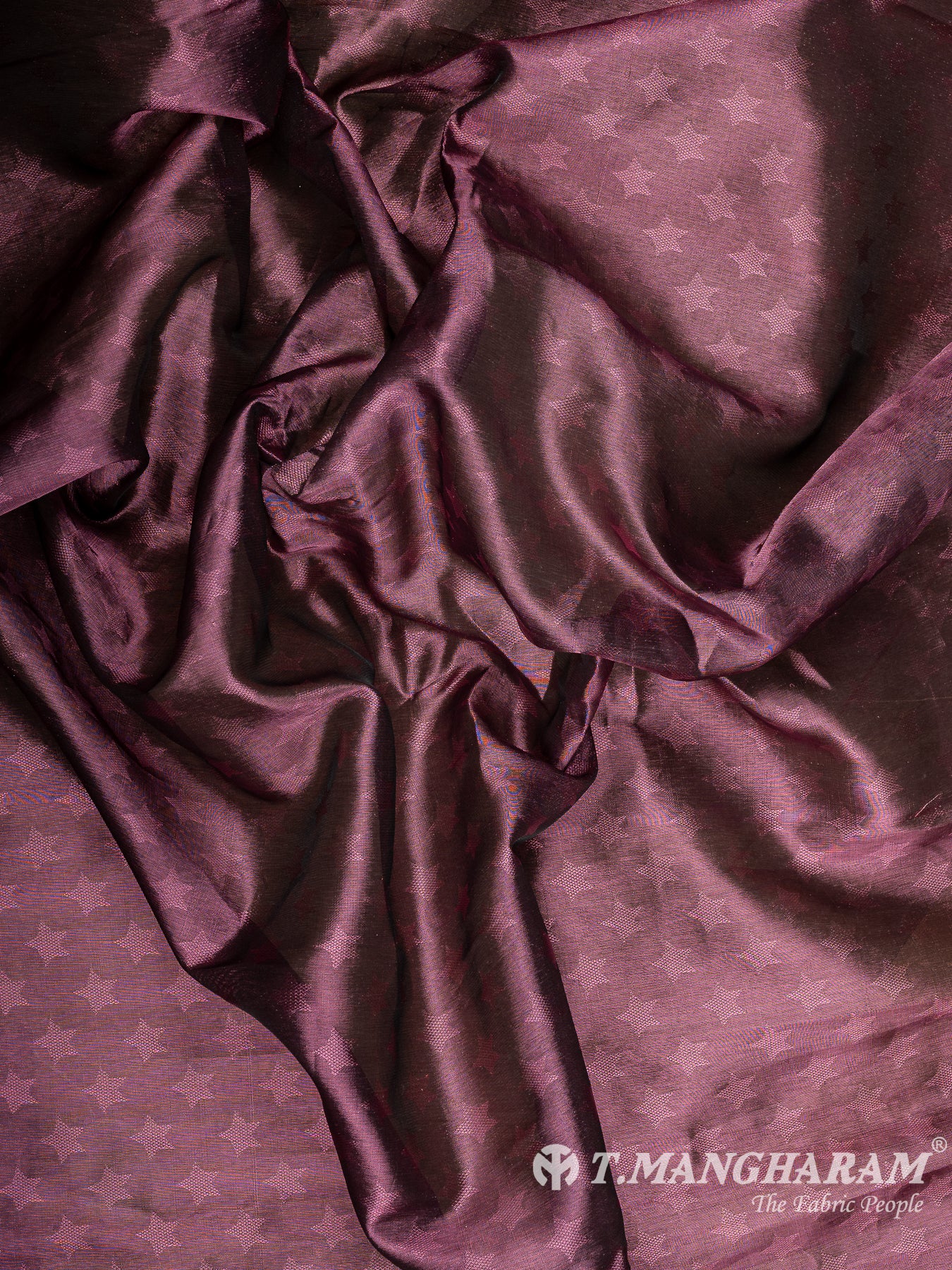 Wine Semi Banaras Fabric - EA3602