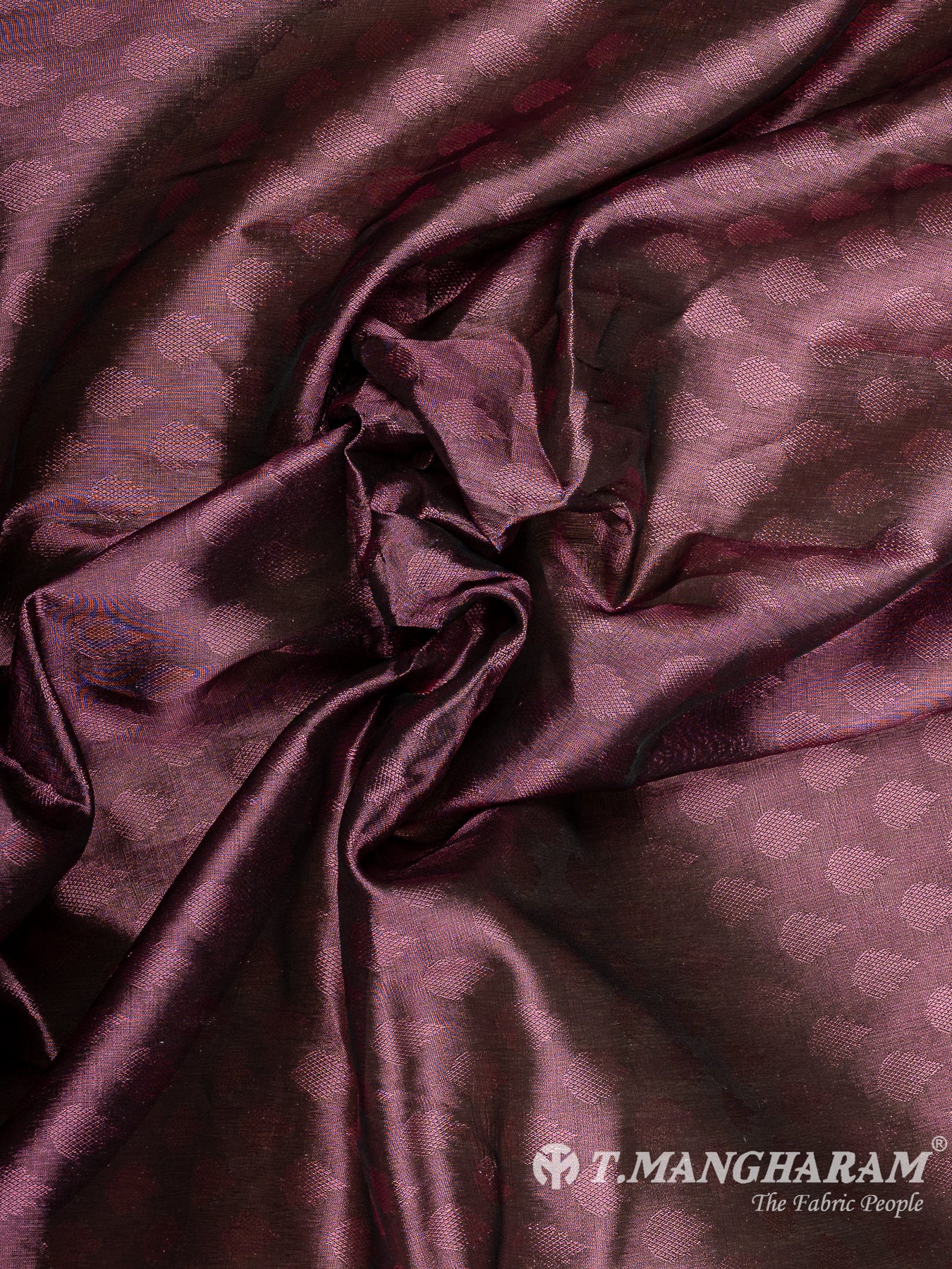 Wine Semi Banaras Fabric - EA3603