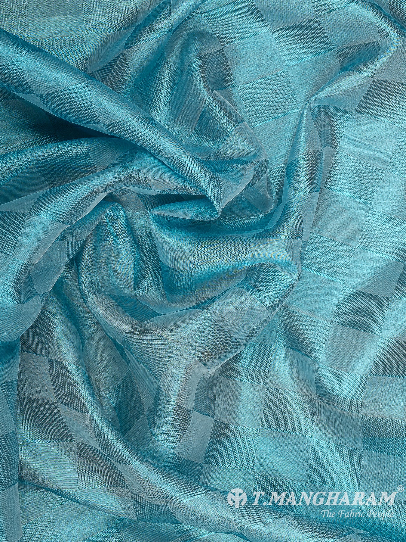 Blue Semi Banaras Fabric - EA3607