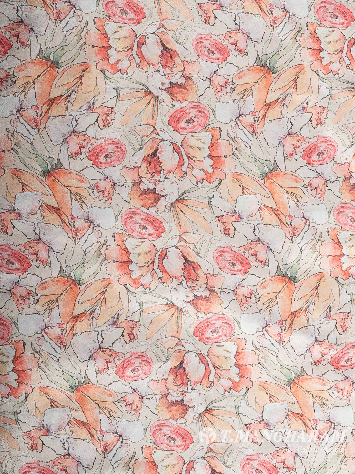 Peach Satin Fabric - EC11253