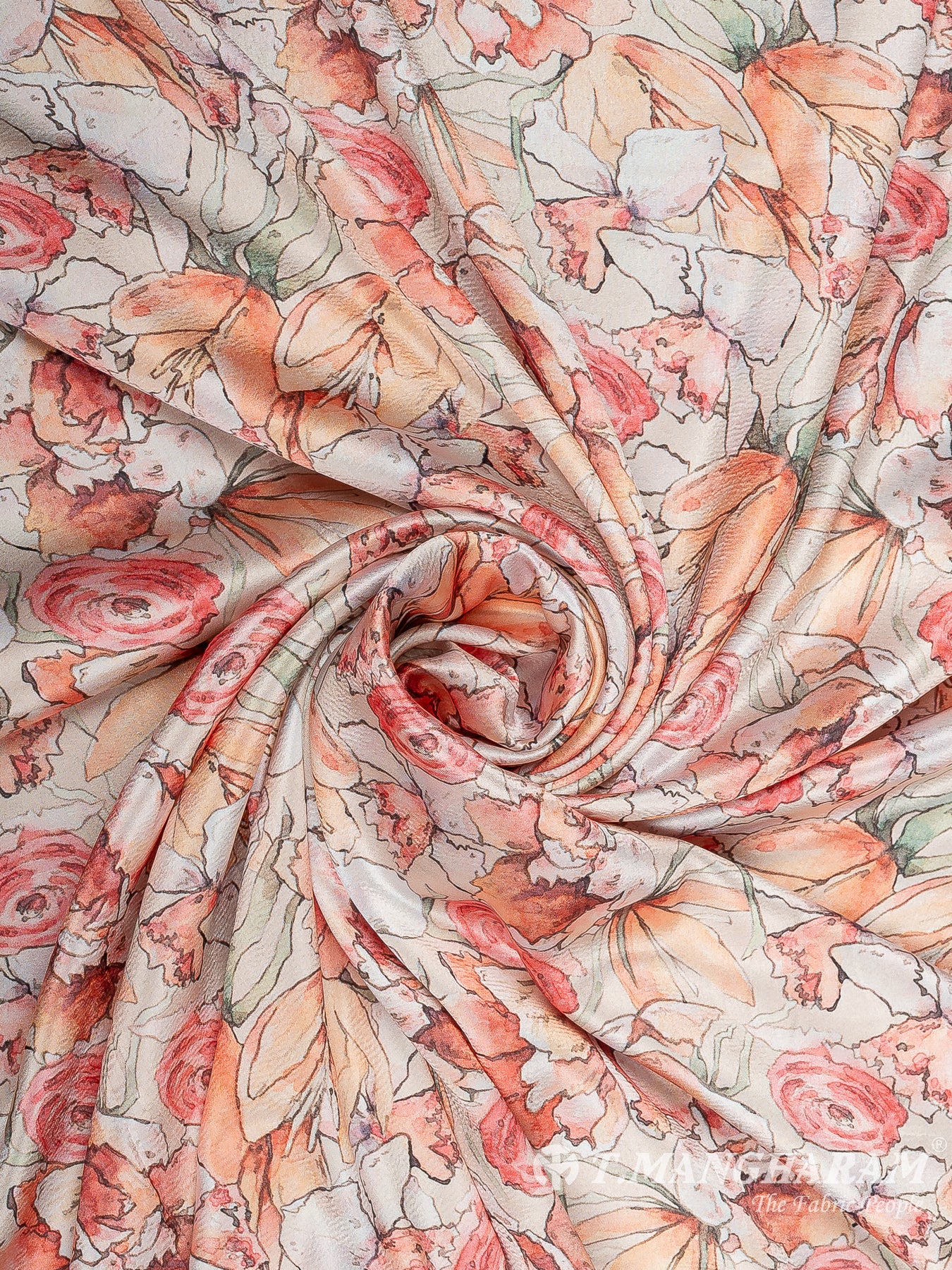 Peach Satin Fabric - EC11253