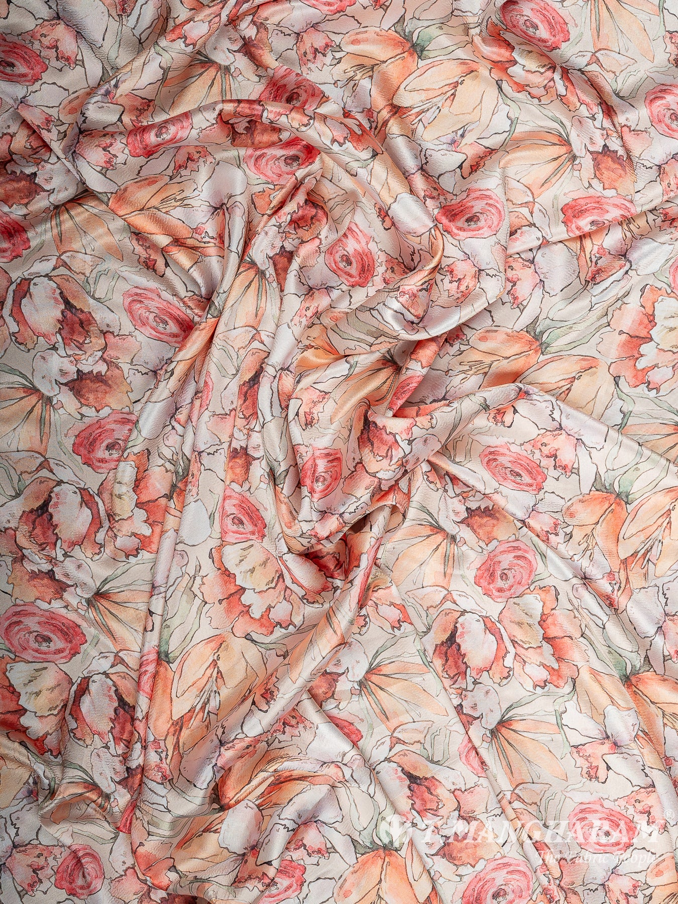 Peach Satin Fabric - EC11253