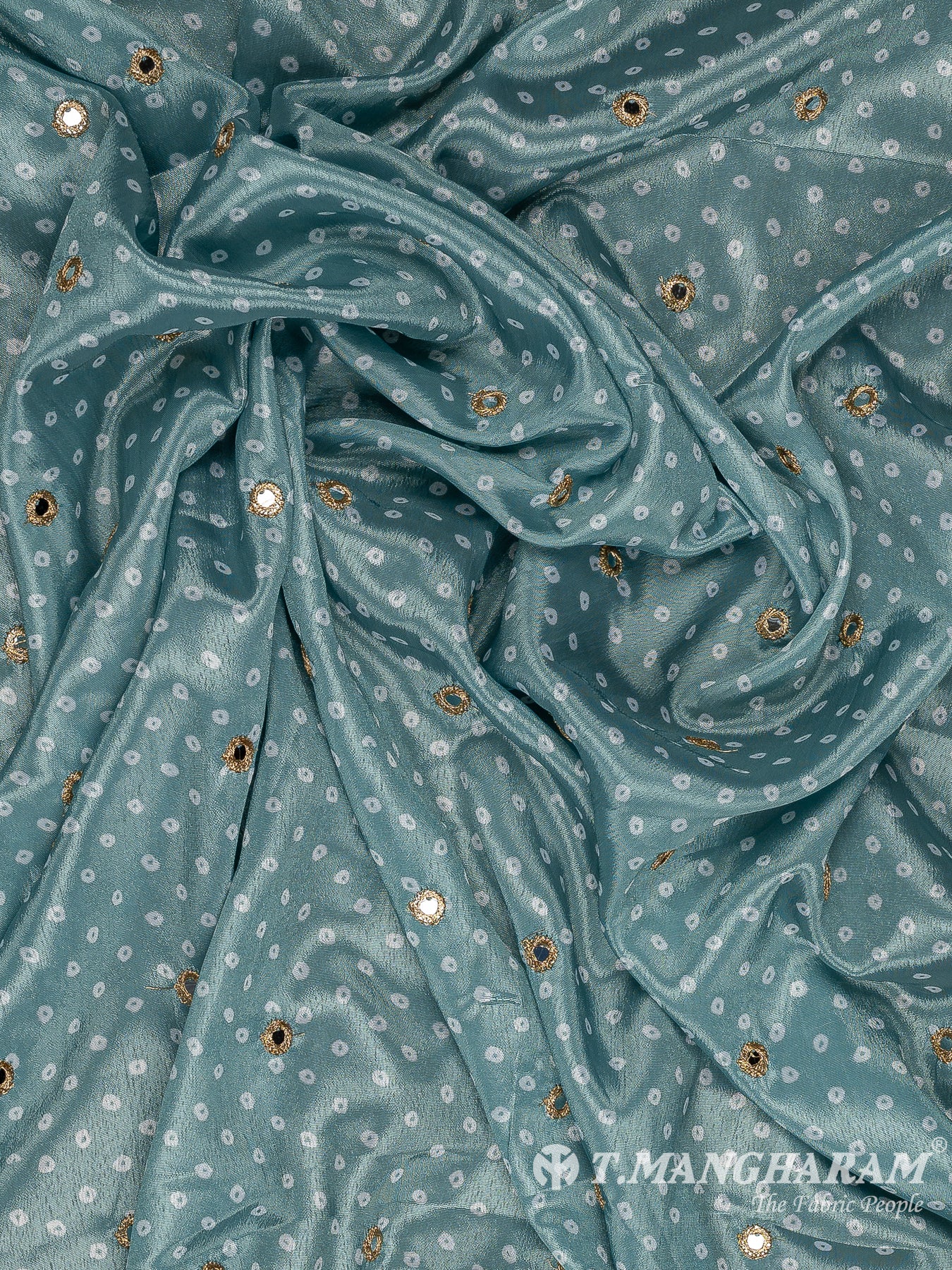 Light Green Chinnon Silk Fabric - EC11406