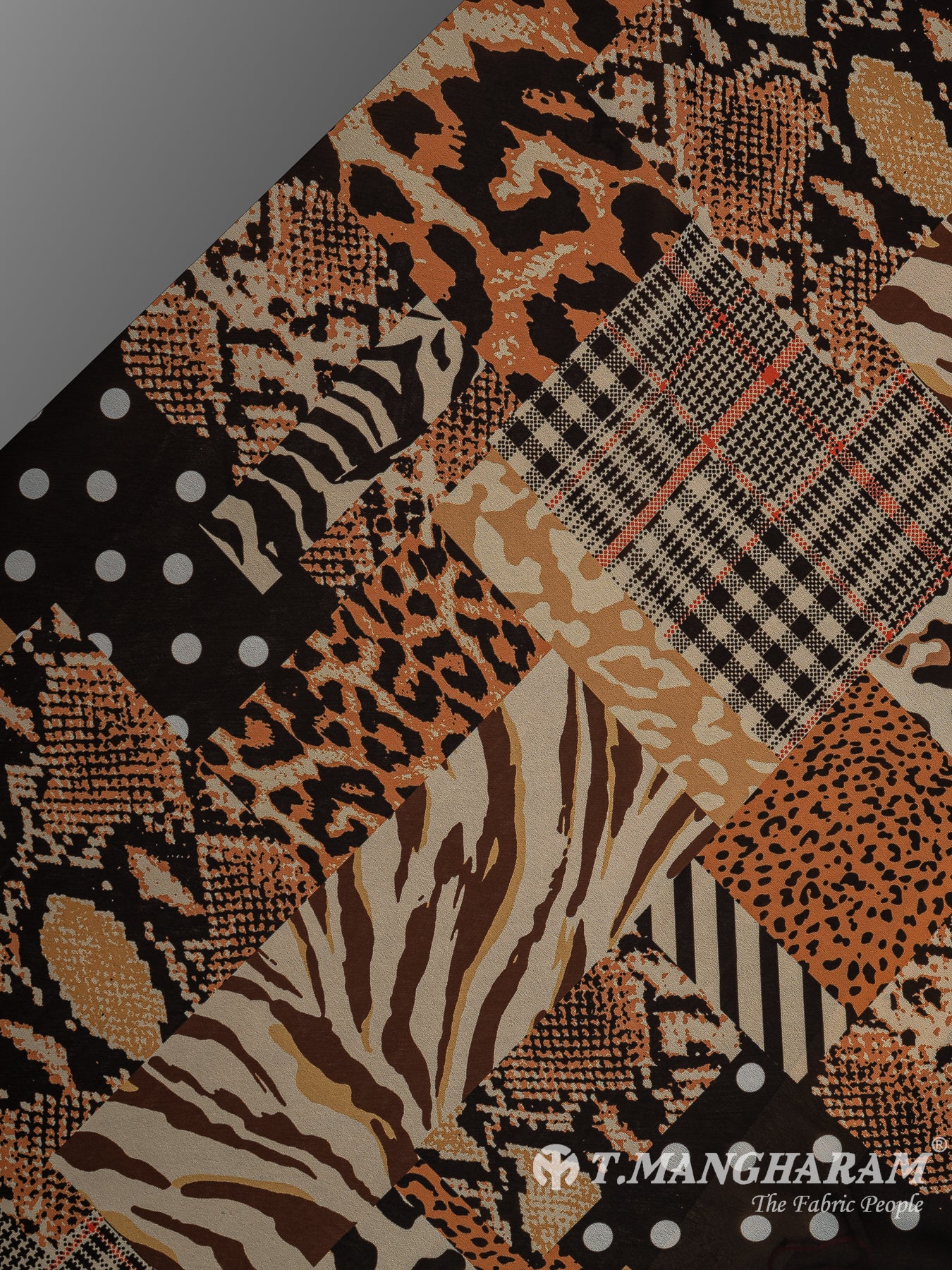 Brown Georgette Fabric - EC11378