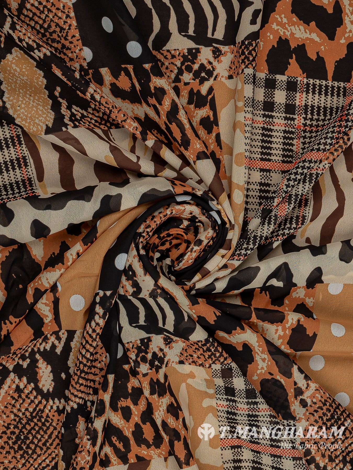 Brown Georgette Fabric - EC11378