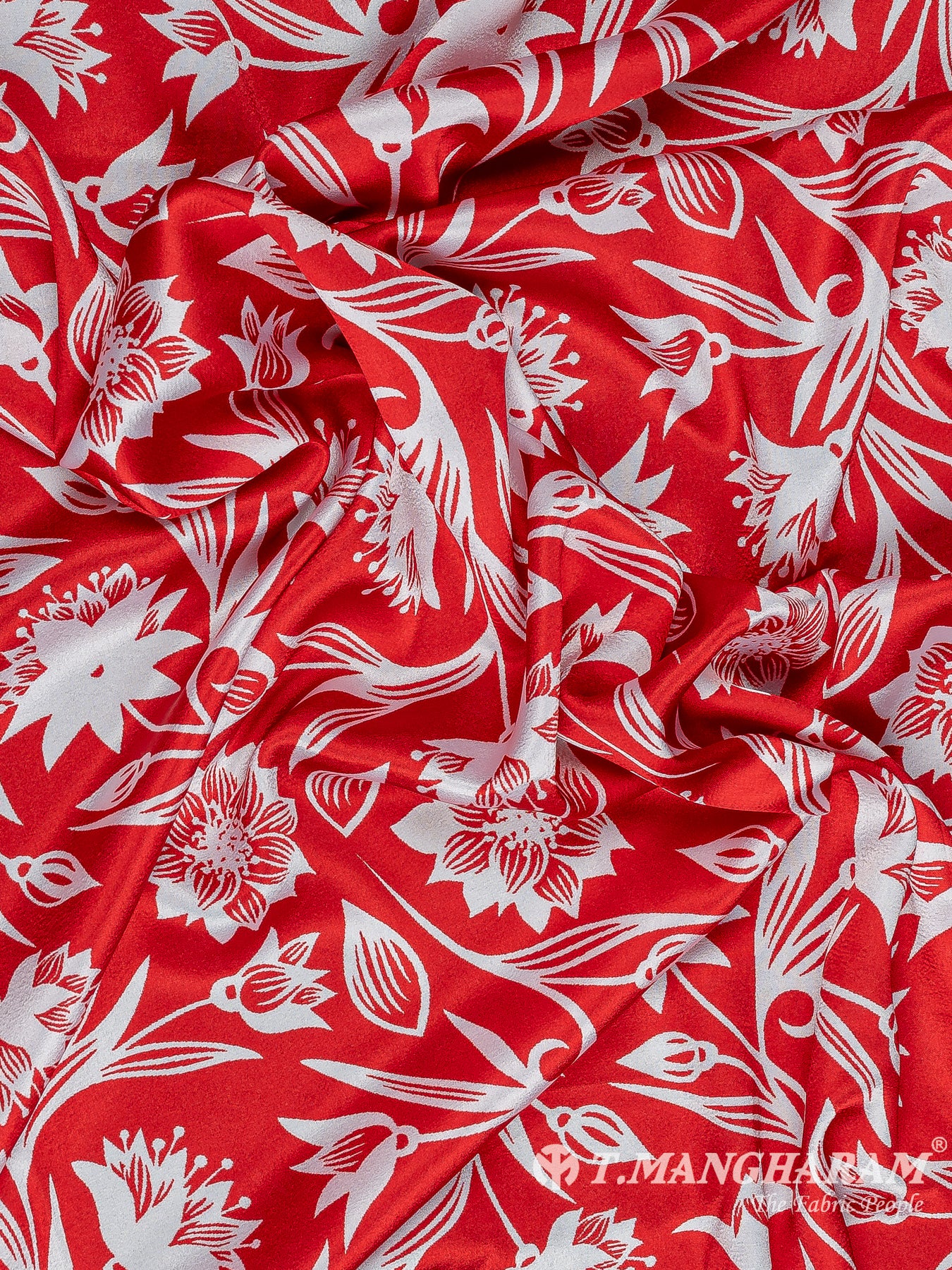 Red Satin Fabric - EC11388