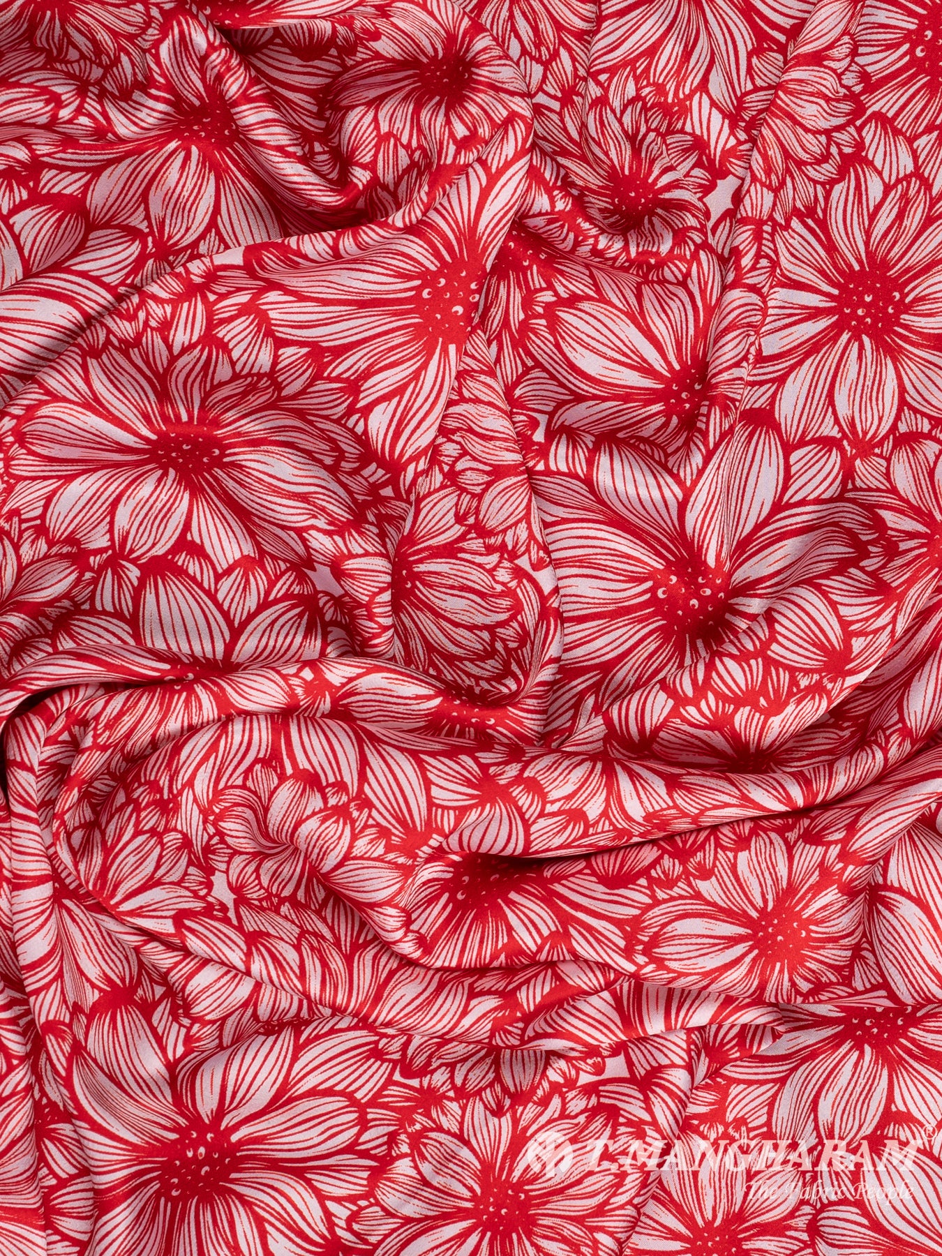 Red Satin Fabric - EC11389