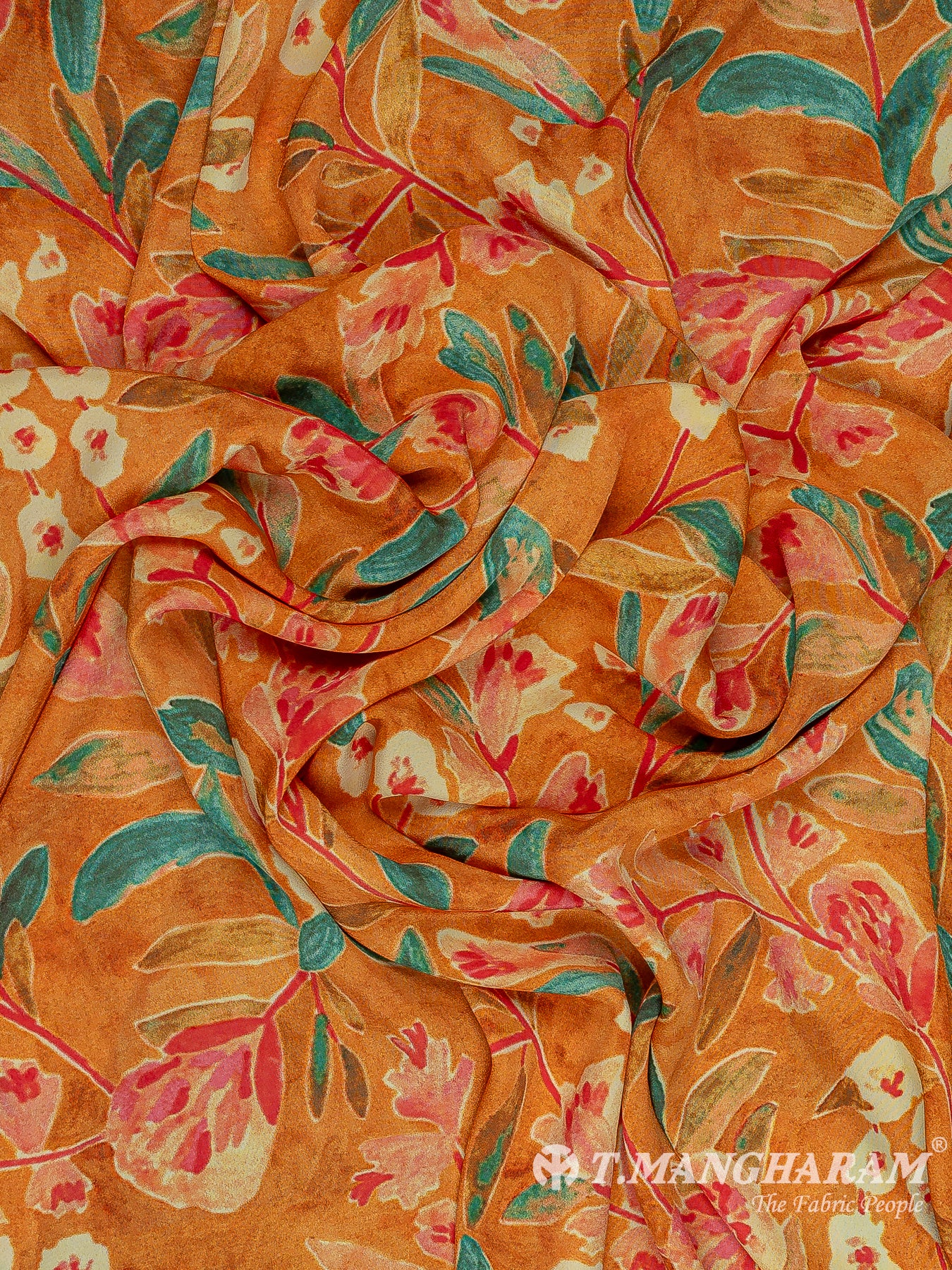 Orange Georgette Fabric - EC11423