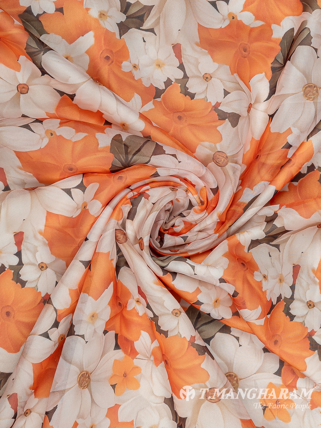 Orange Organza Fabric - EC11508