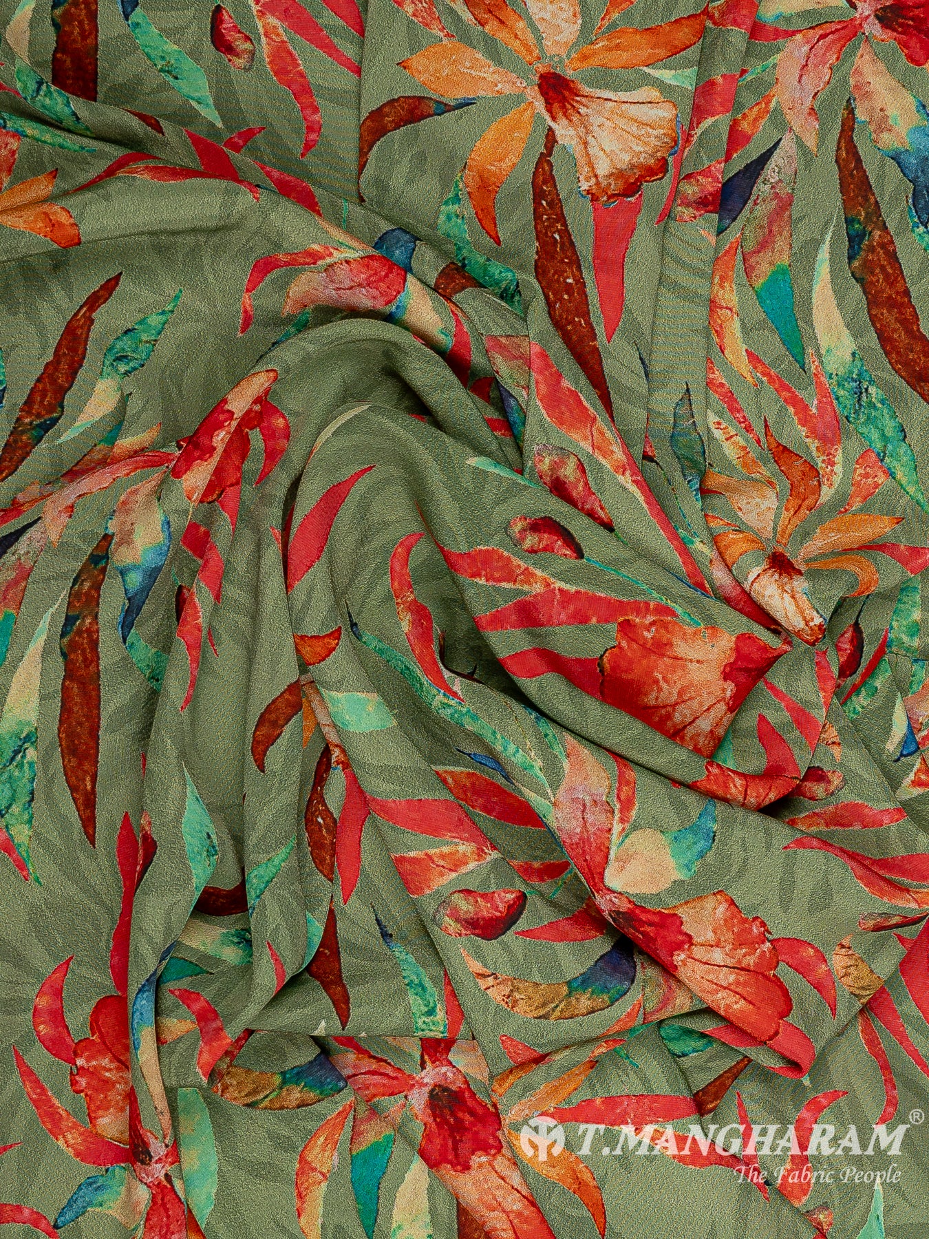 Green Crepe Fabric - EC11421