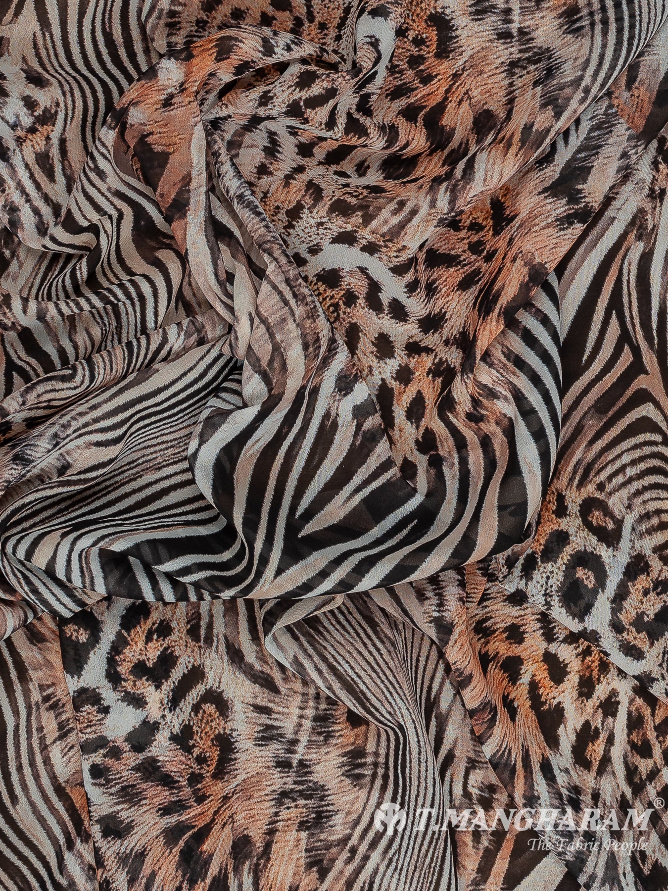 Brown Georgette Fabric - EC11383