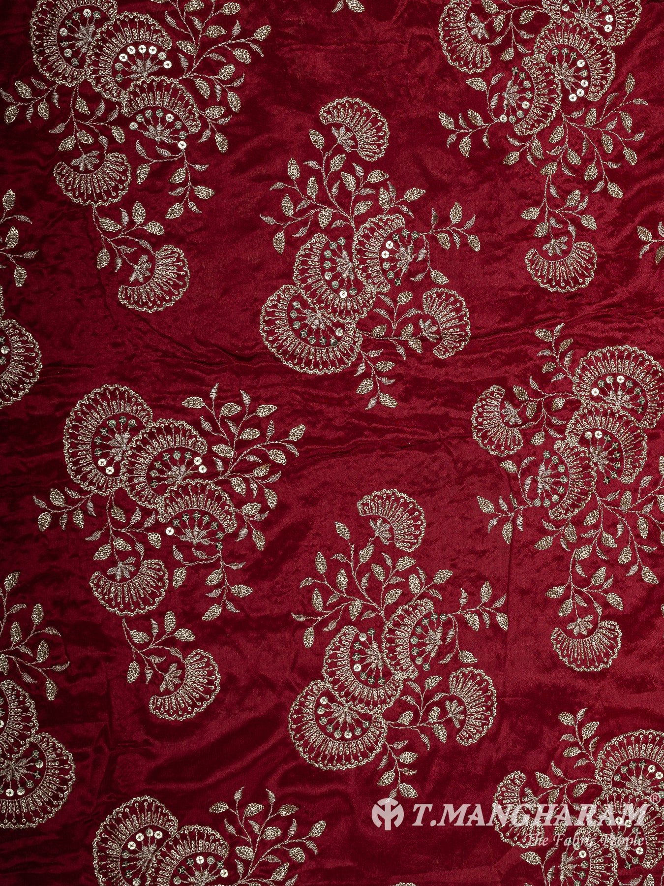 Maroon Chinnon Silk Fabric - EA3657