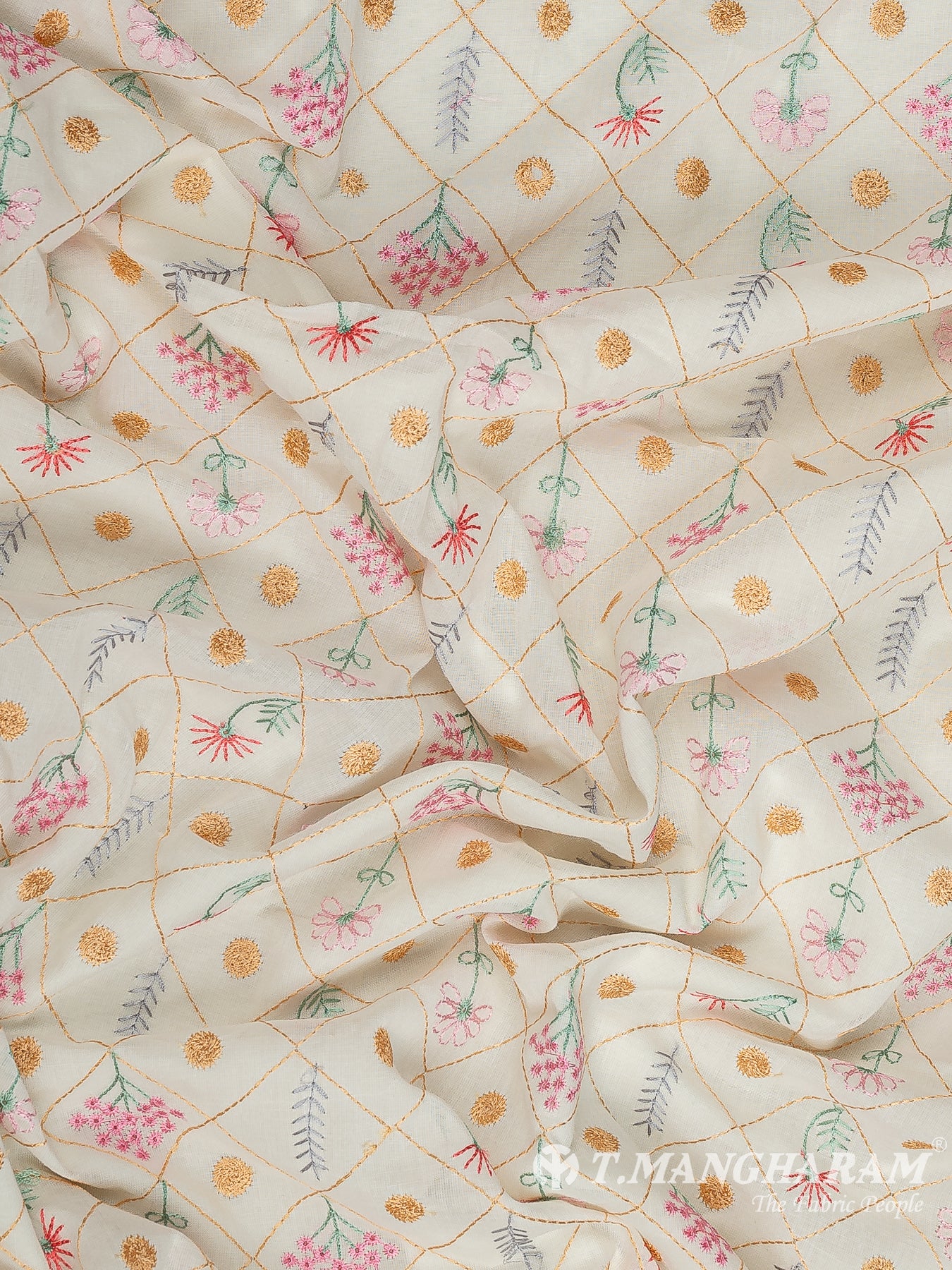 Peach Cotton Embroidery Fabric - EB8607