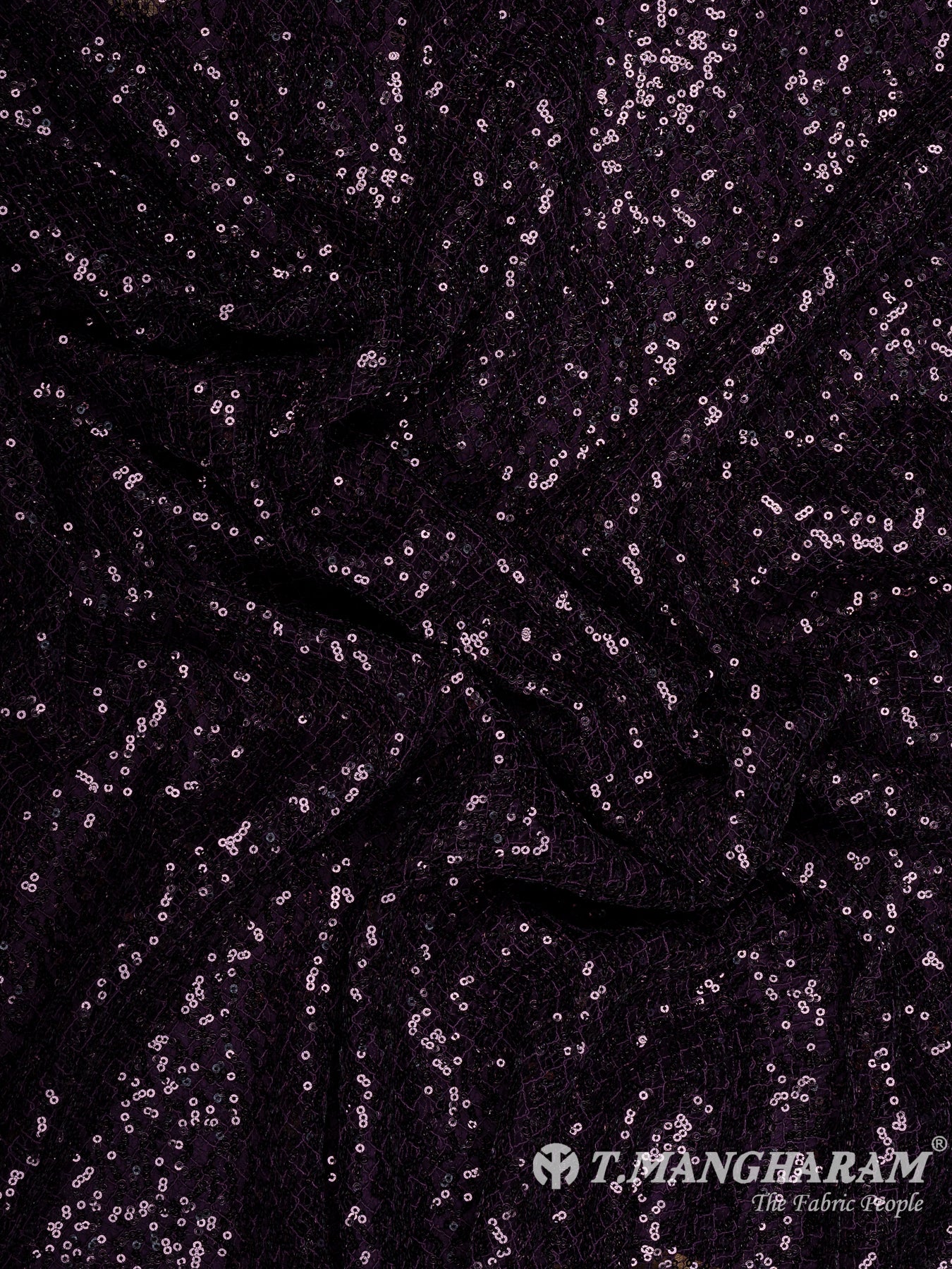 Purple Sequins Fancy Net Fabric - EB8590