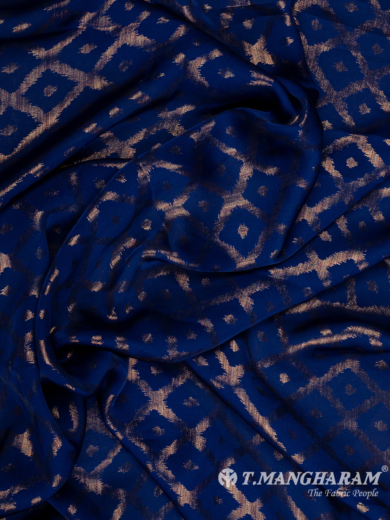 Blue Georgette Satin Fabric - EC11611