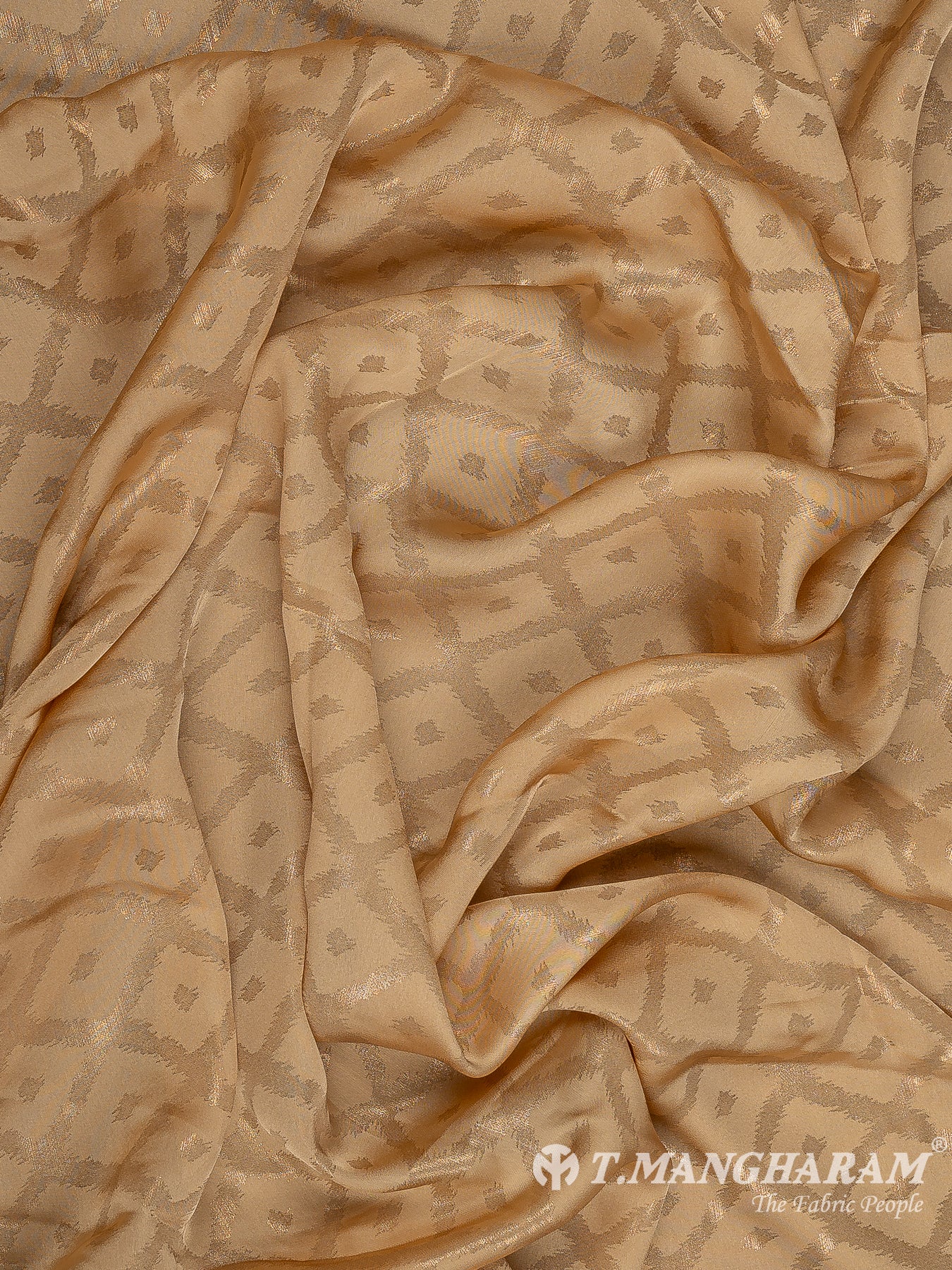 Beige Georgette Satin Fabric - EC11613