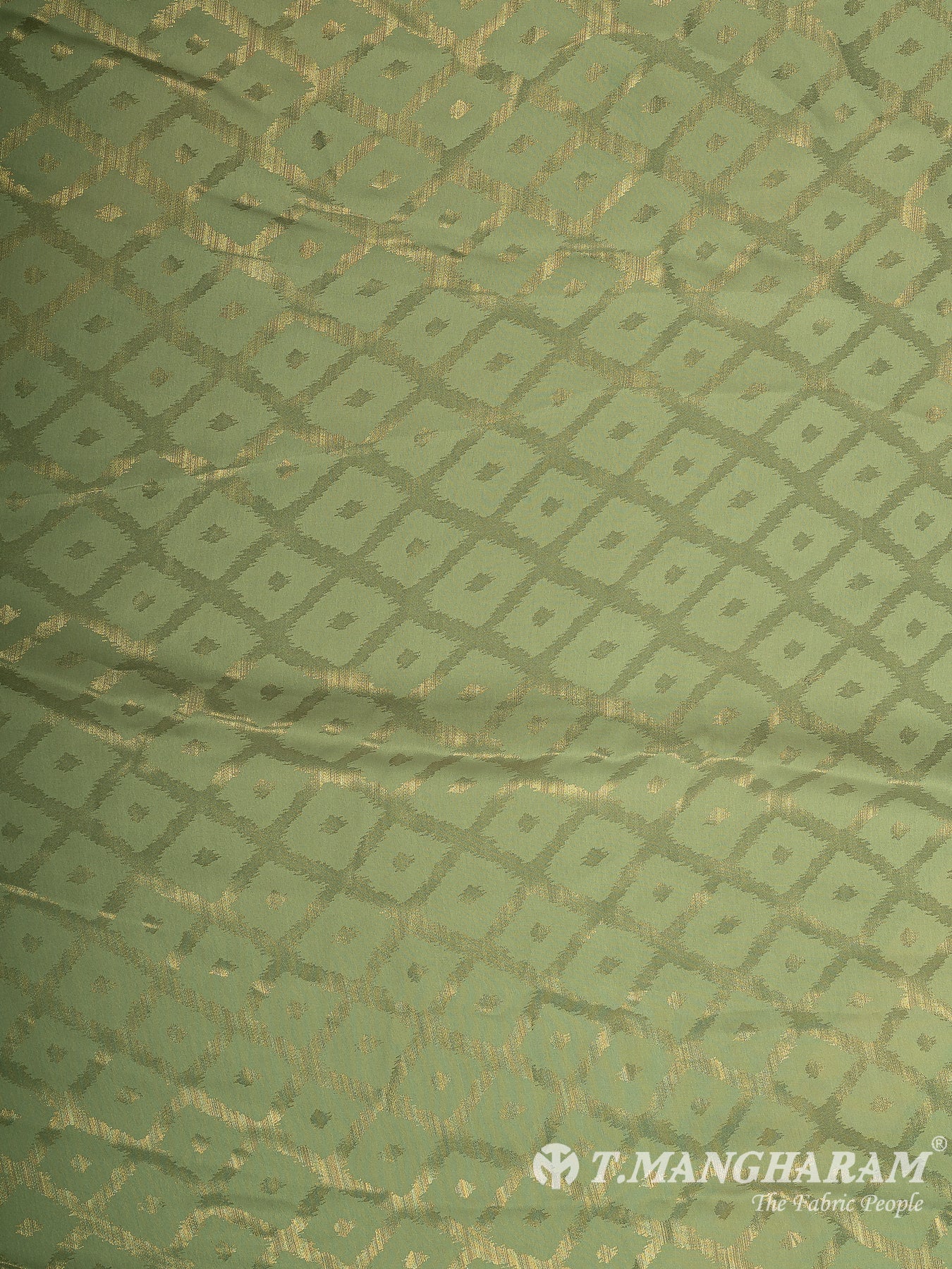 Green Georgette Satin Fabric - EC11609