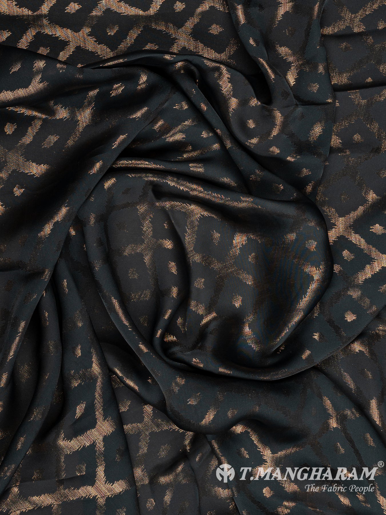 Black Georgette Satin Fabric - EC11627