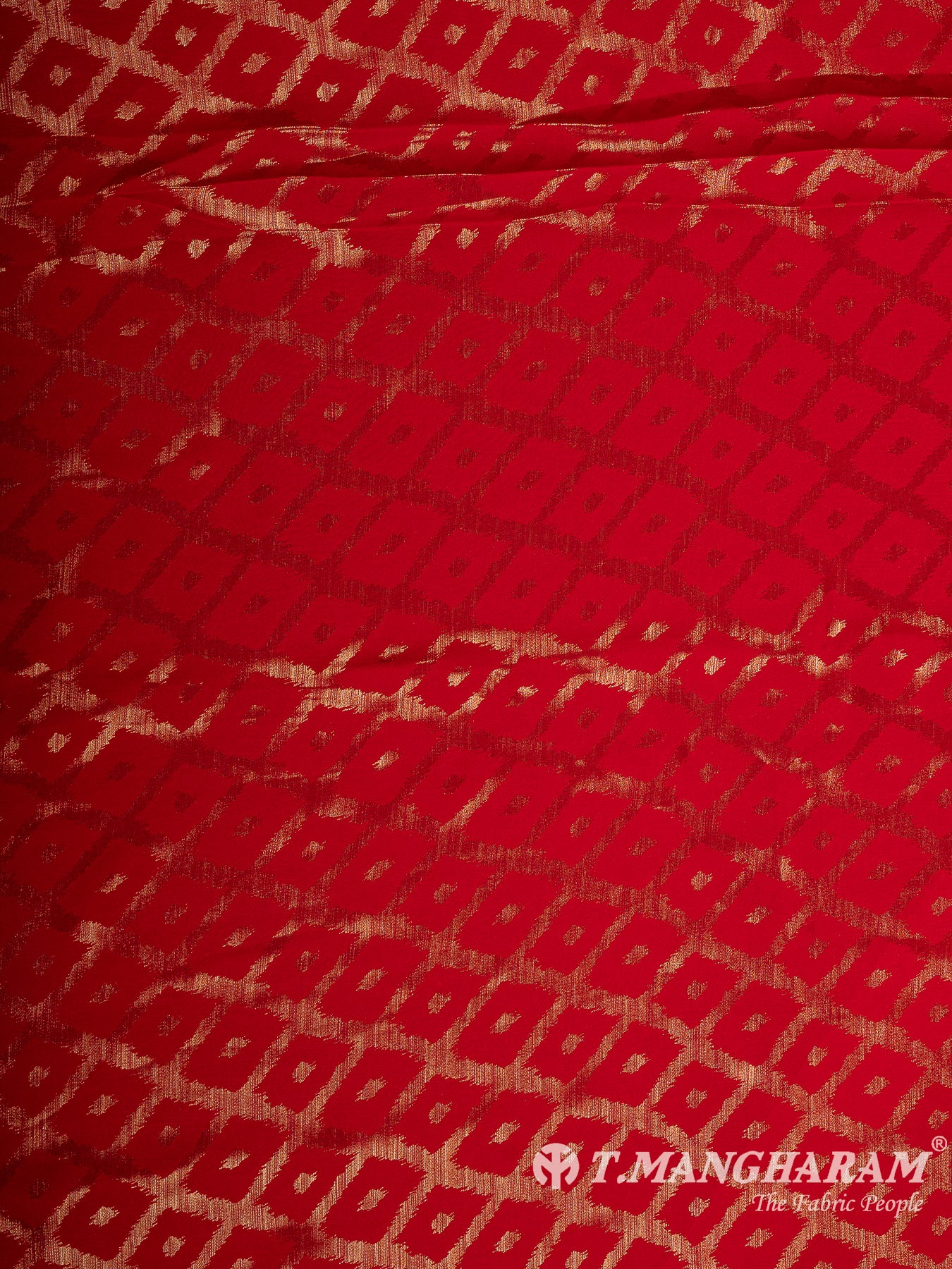 Red Georgette Satin Fabric - EC11615