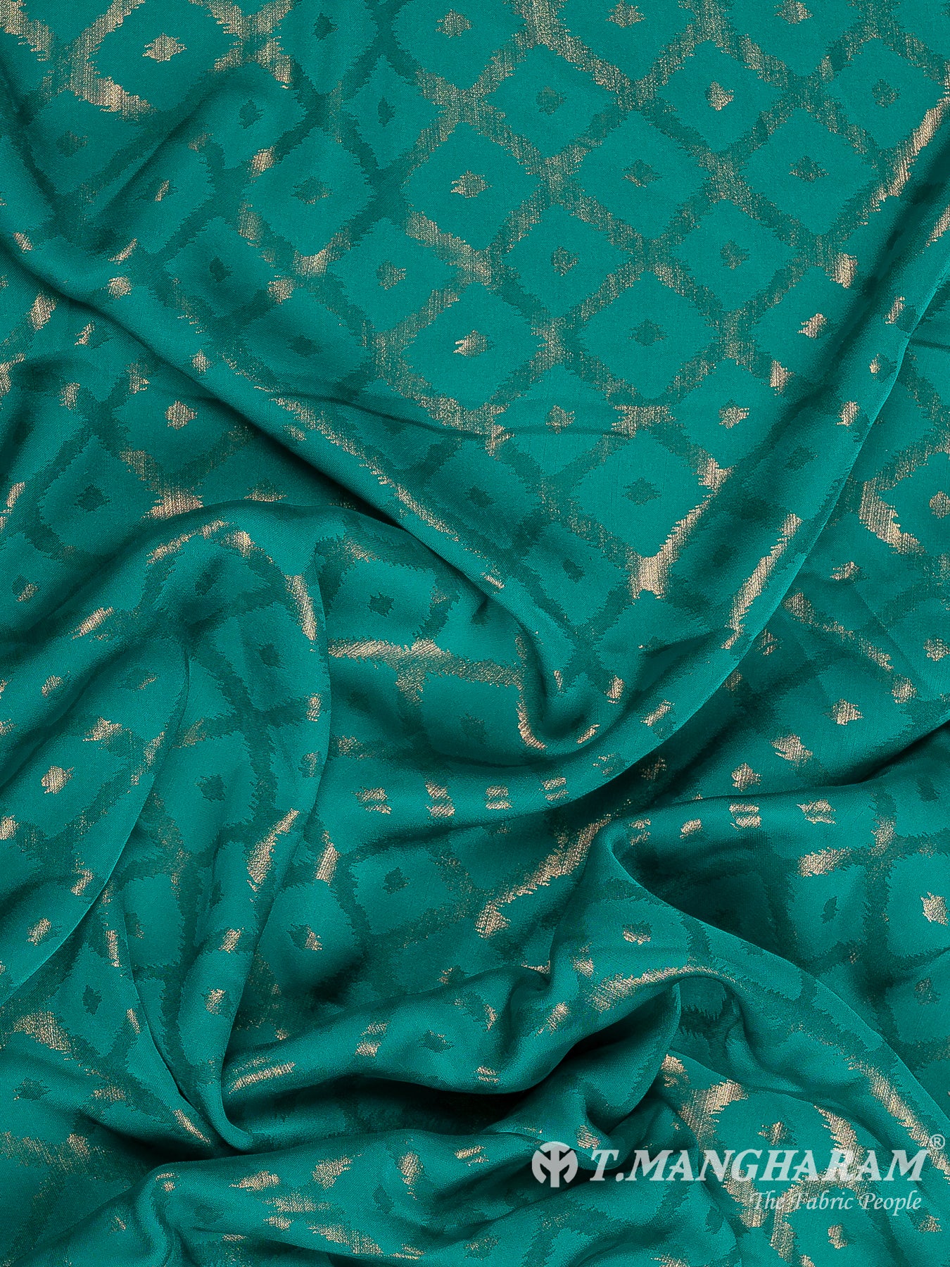 Green Georgette Satin Fabric - EC11626