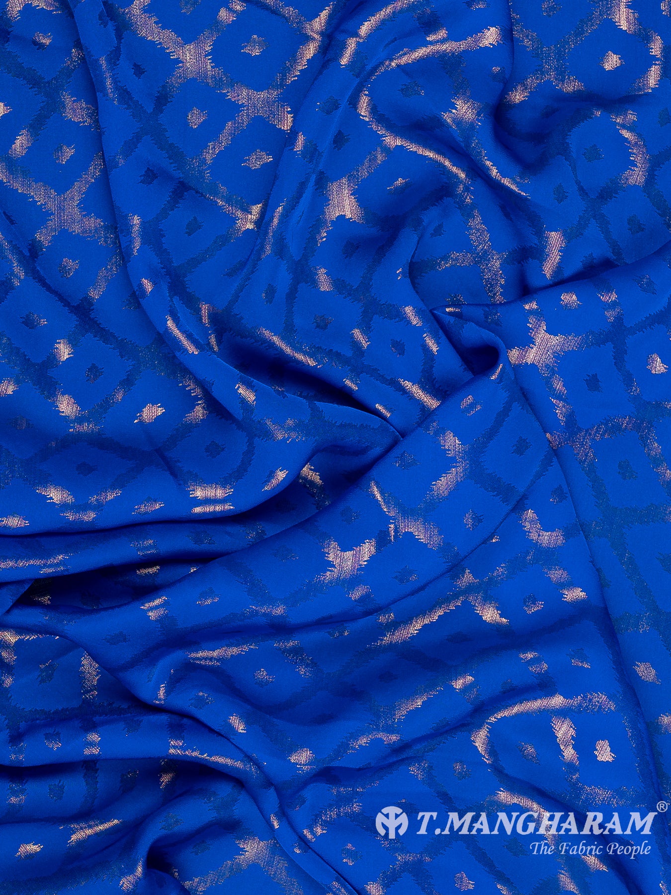 Blue Georgette Satin Fabric - EC11620