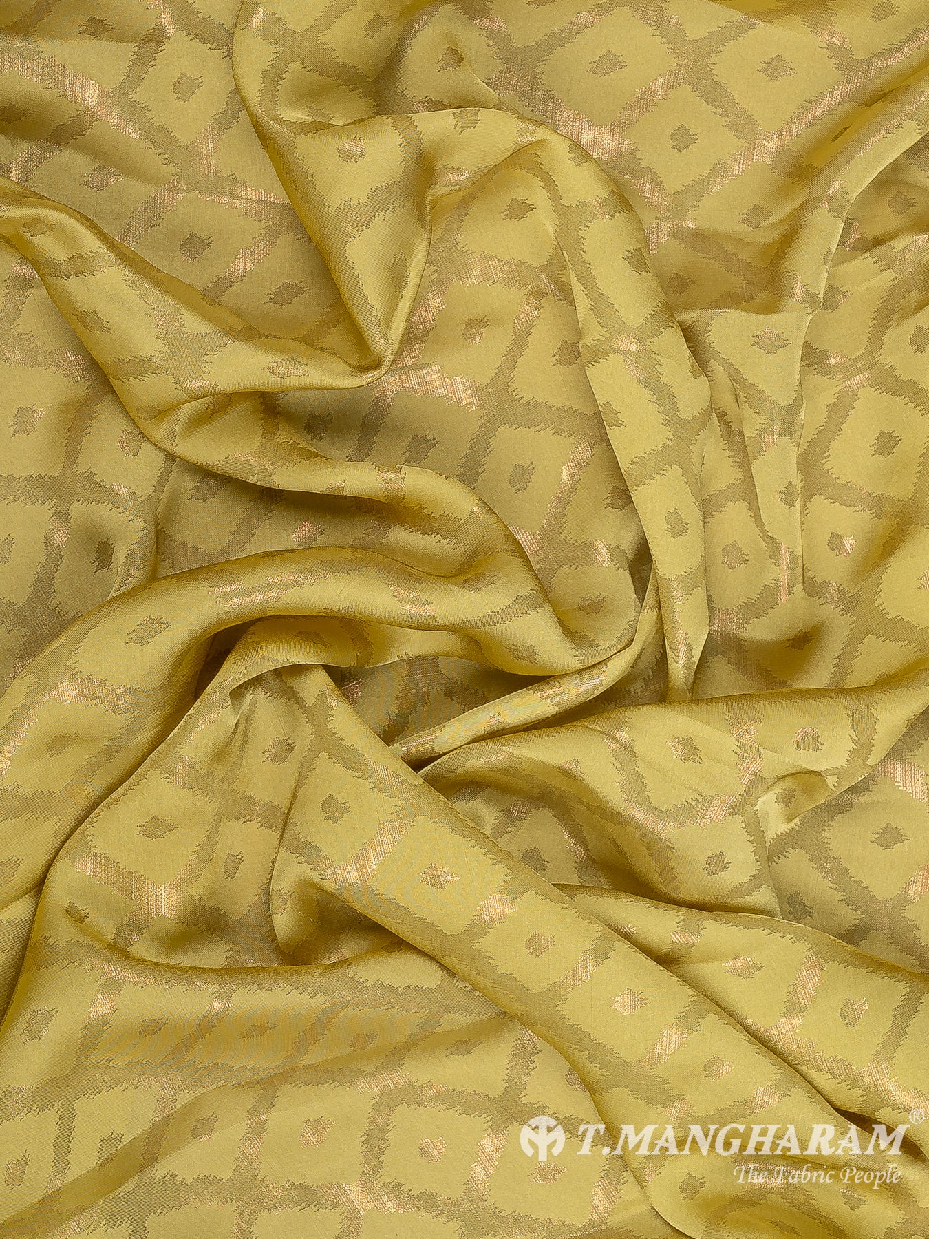 Yellow Georgette Satin Fabric - EC11612