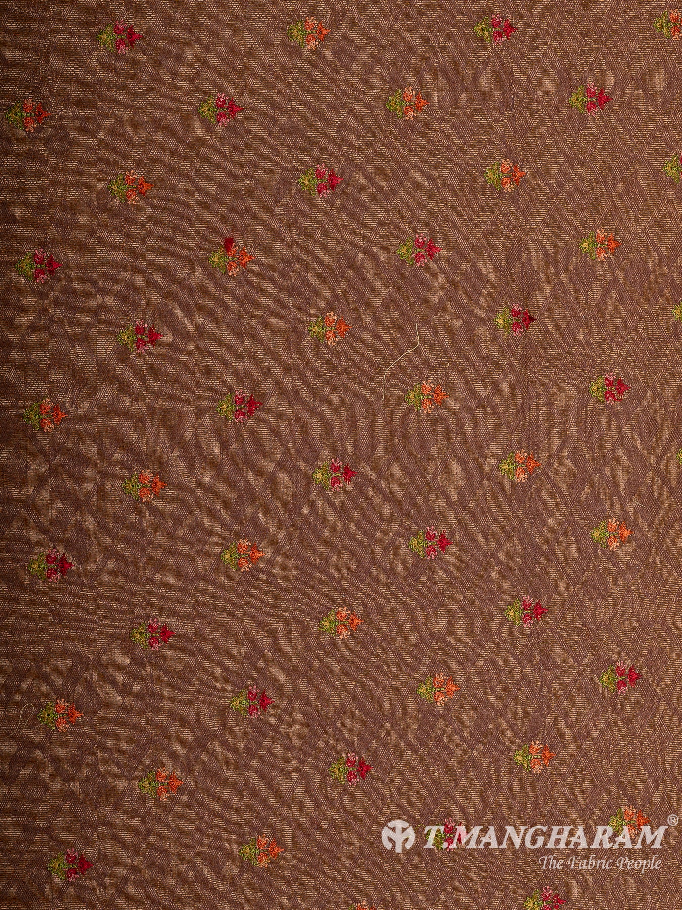 Brown Semi Banaras Fabric - EC11603