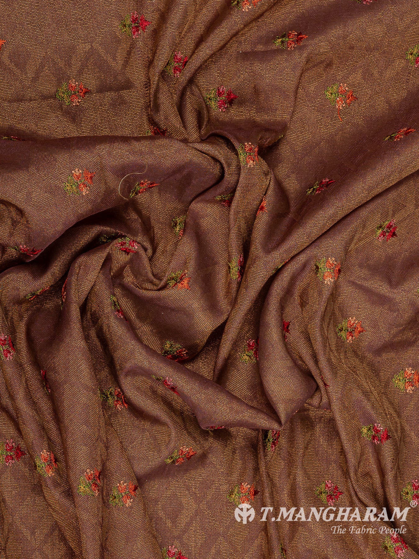 Brown Semi Banaras Fabric - EC11603