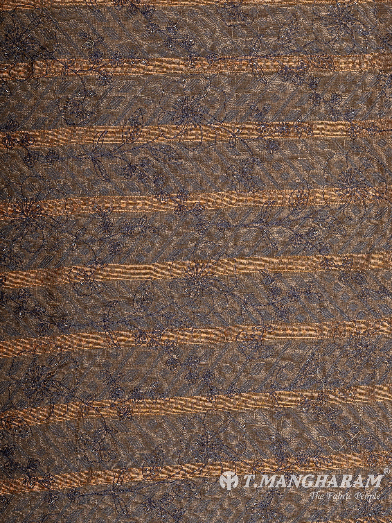 Brown Semi Banaras Fabric - EC11604