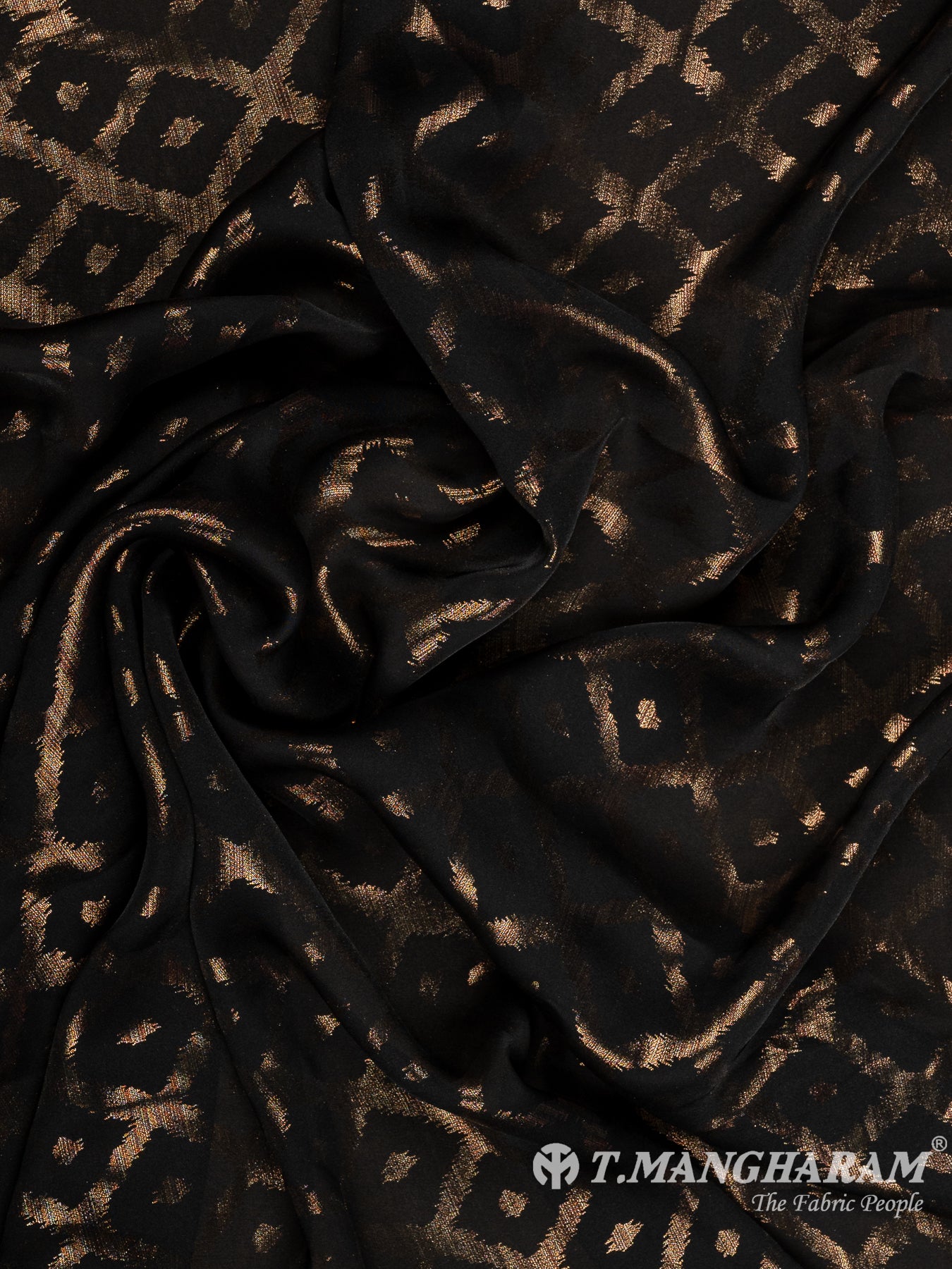 Black Georgette Satin Fabric - EC11621