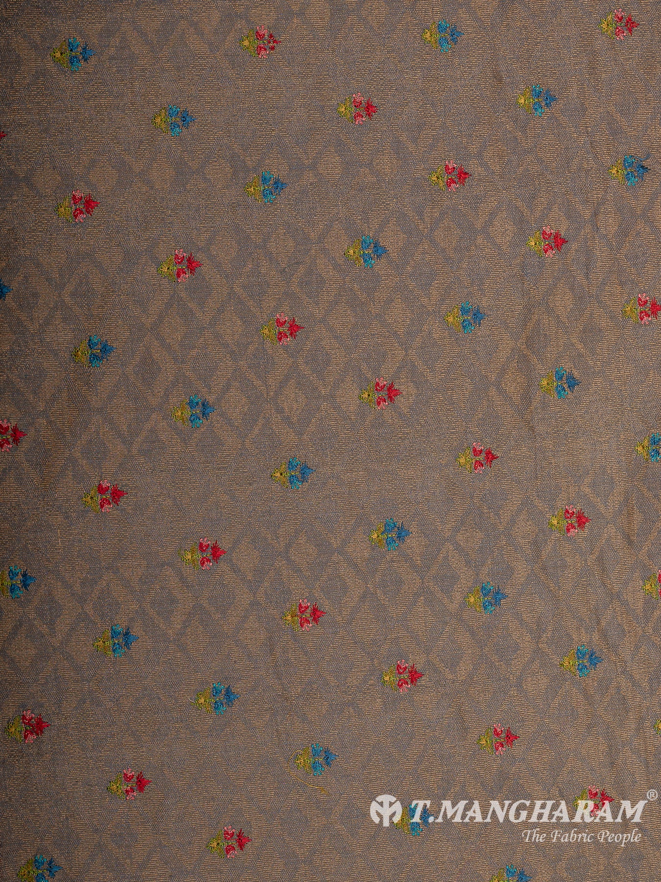 Brown Semi Banaras Fabric - EC11602