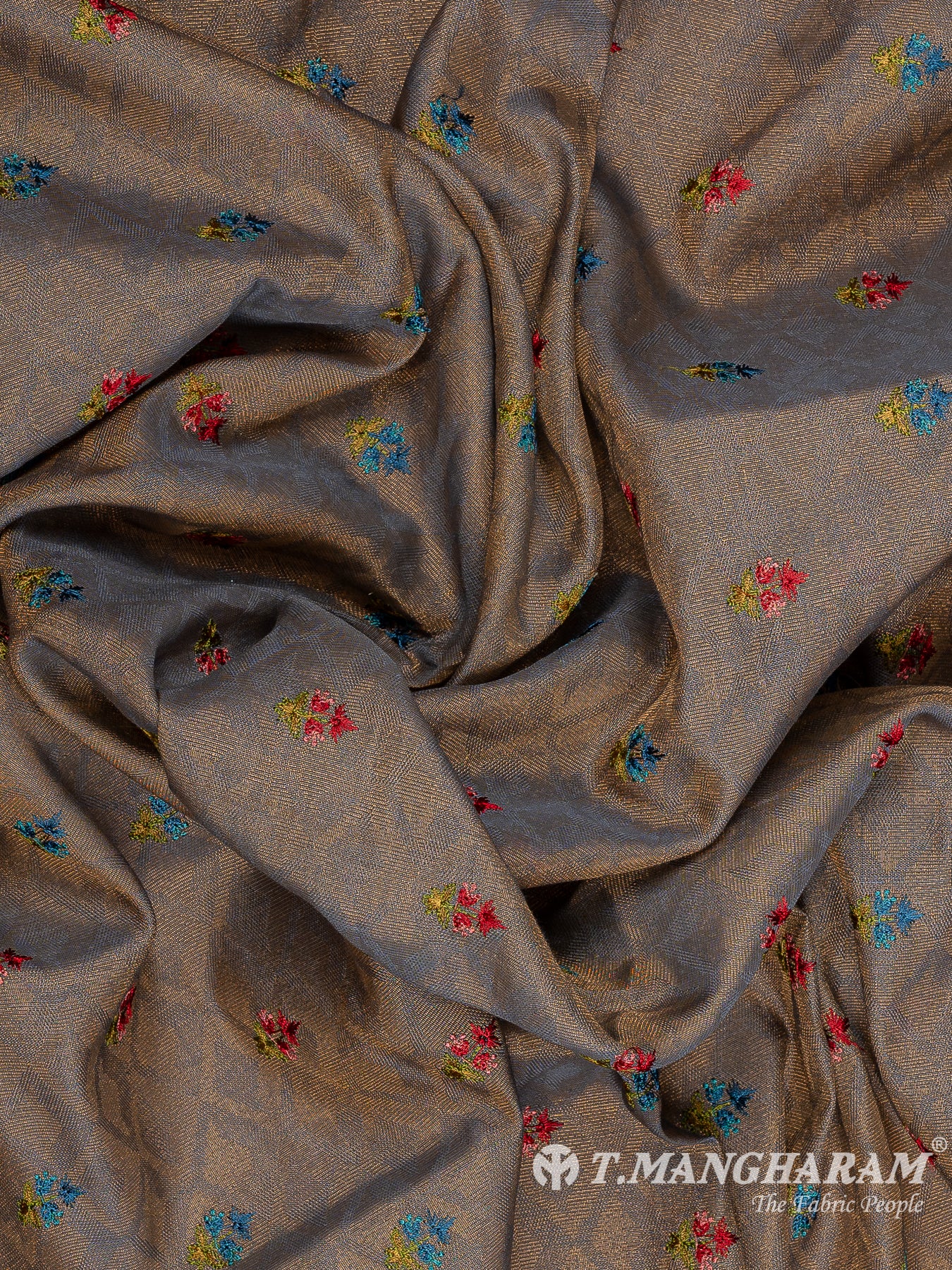 Brown Semi Banaras Fabric - EC11602