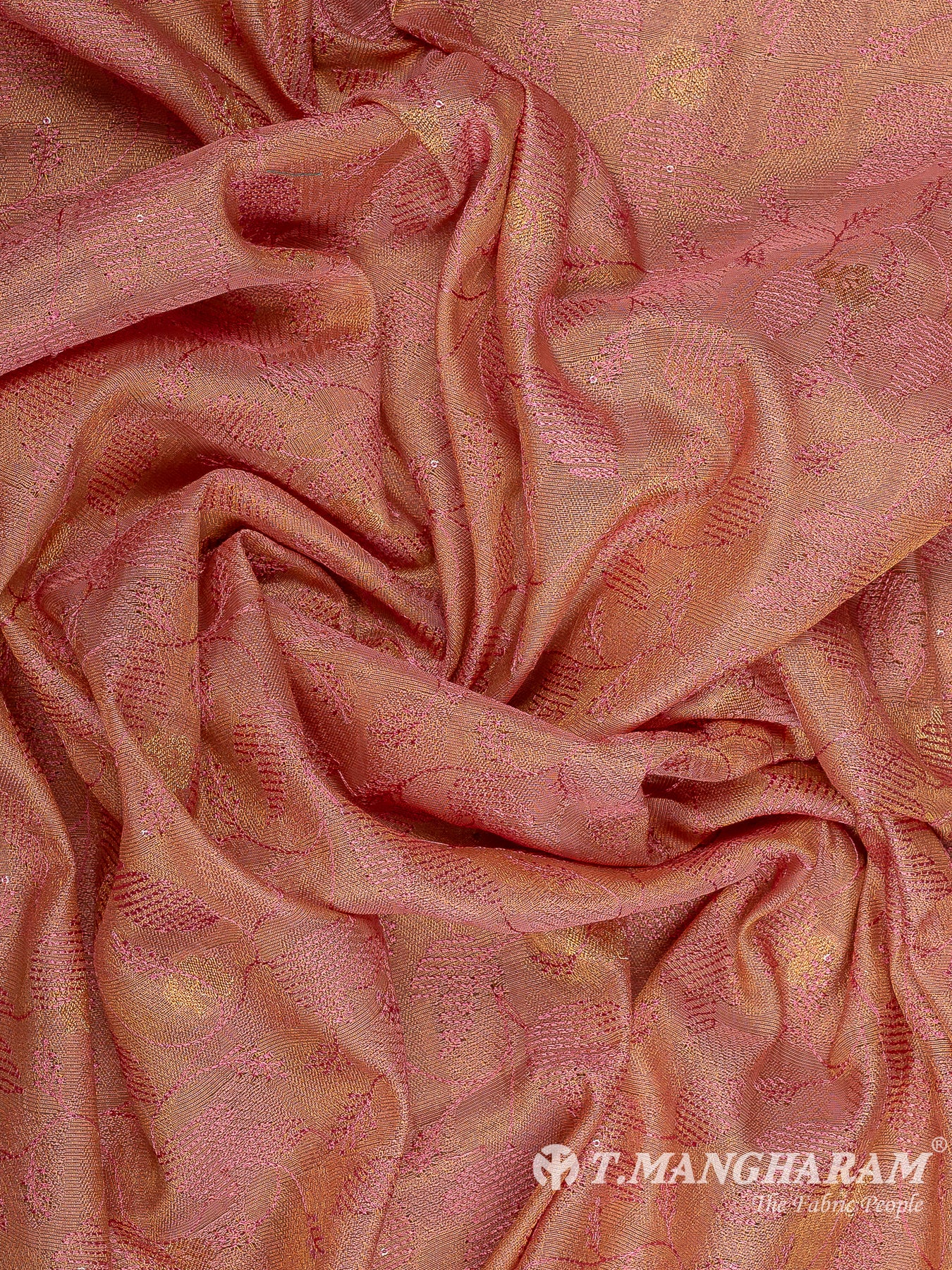 Pink Semi Banaras Fabric - EC11606