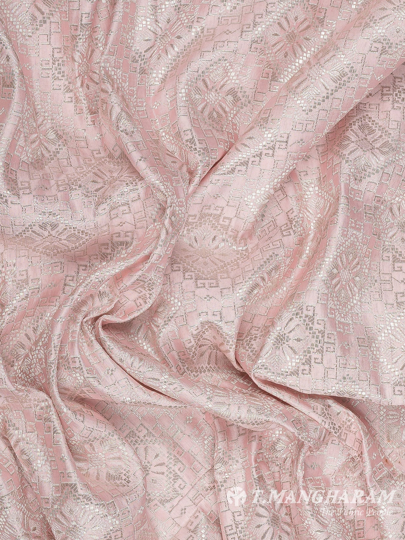 Pink Semi Banaras Fabric - EB8665