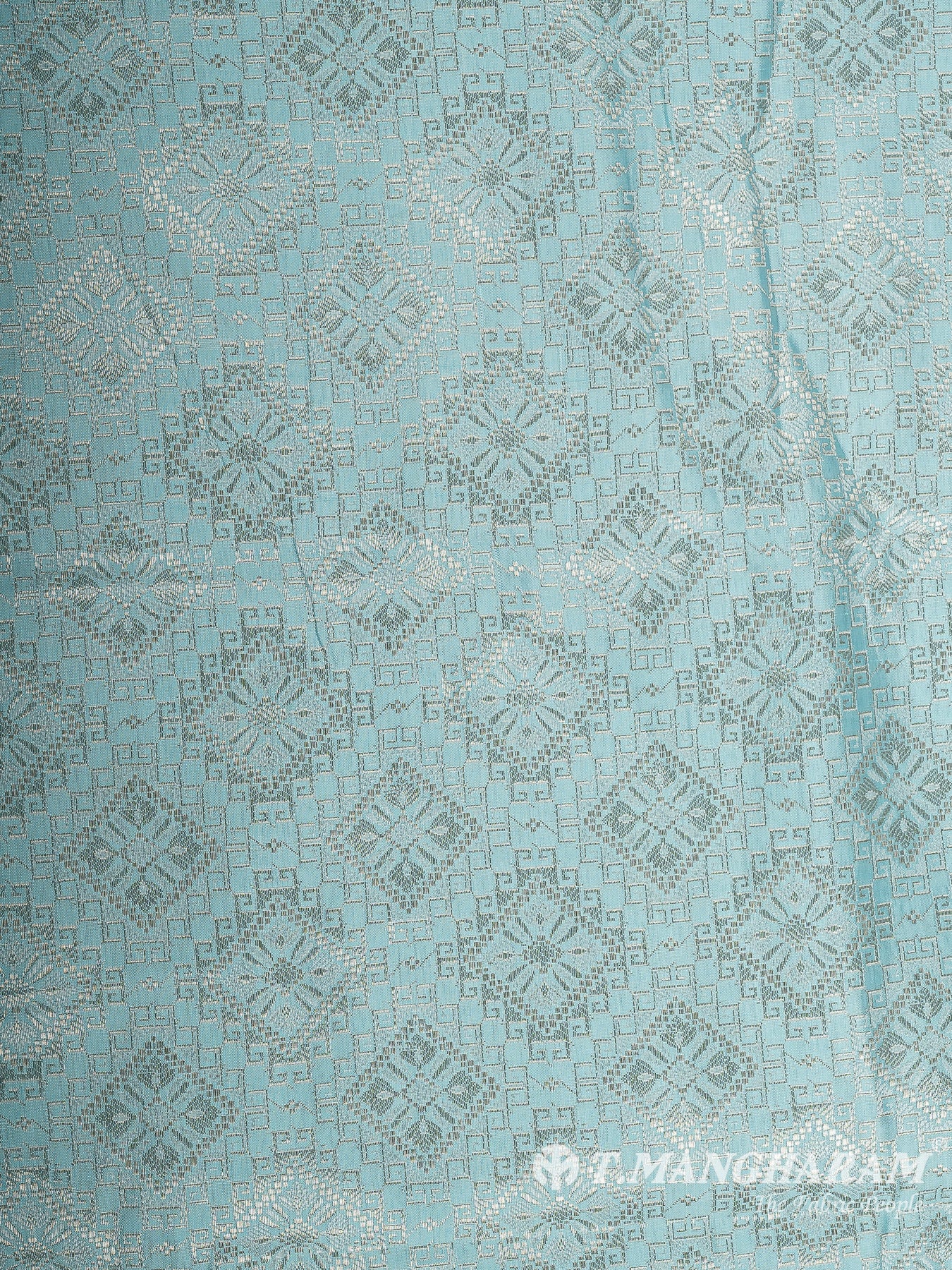 Blue Semi Banaras Fabric - EB8667