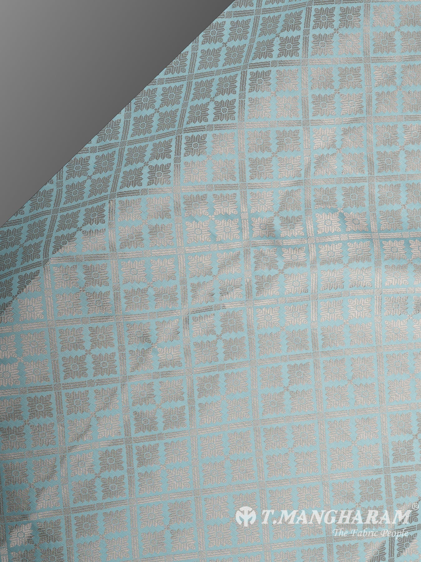 Blue Semi Banaras Fabric - EB8659