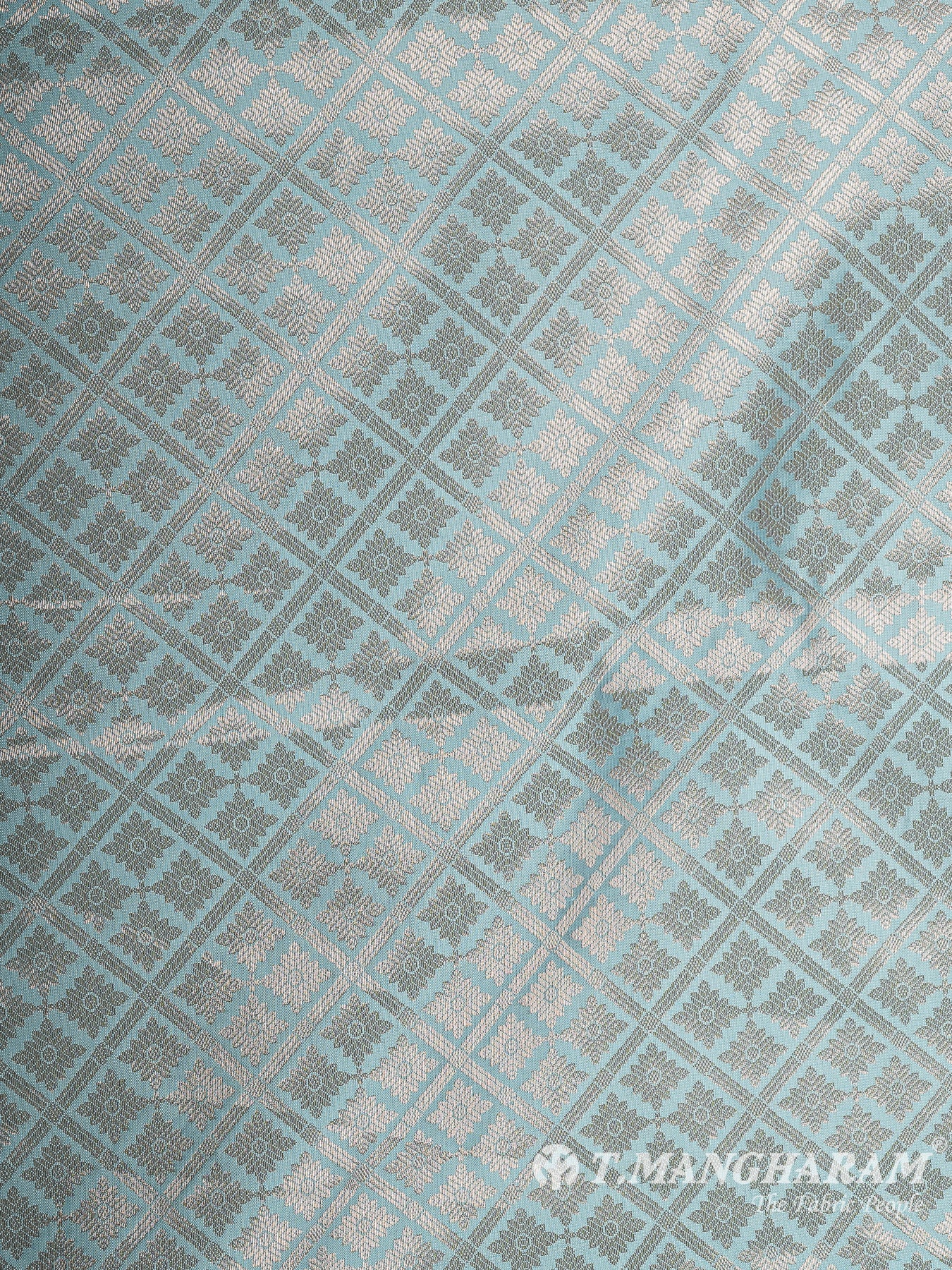 Blue Semi Banaras Fabric - EB8659