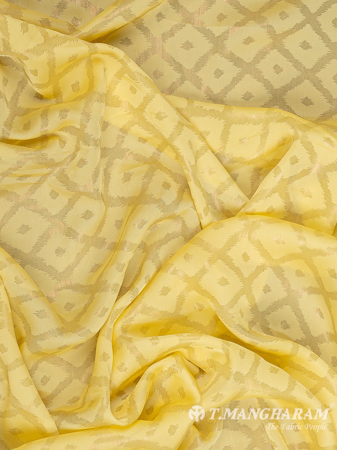 Yellow Georgette Satin Fabric - EC11610