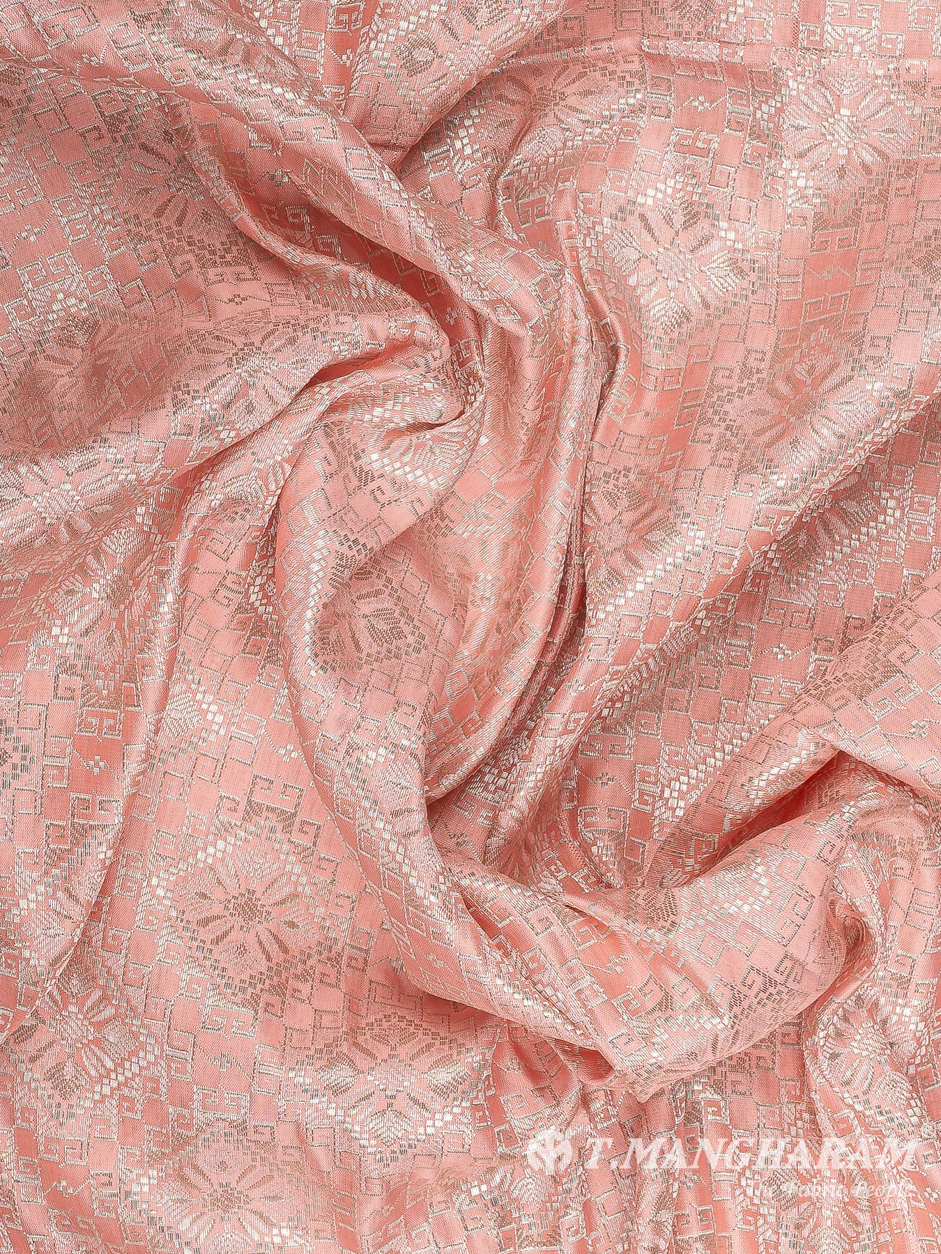 Pink Semi Banaras Fabric - EB8671