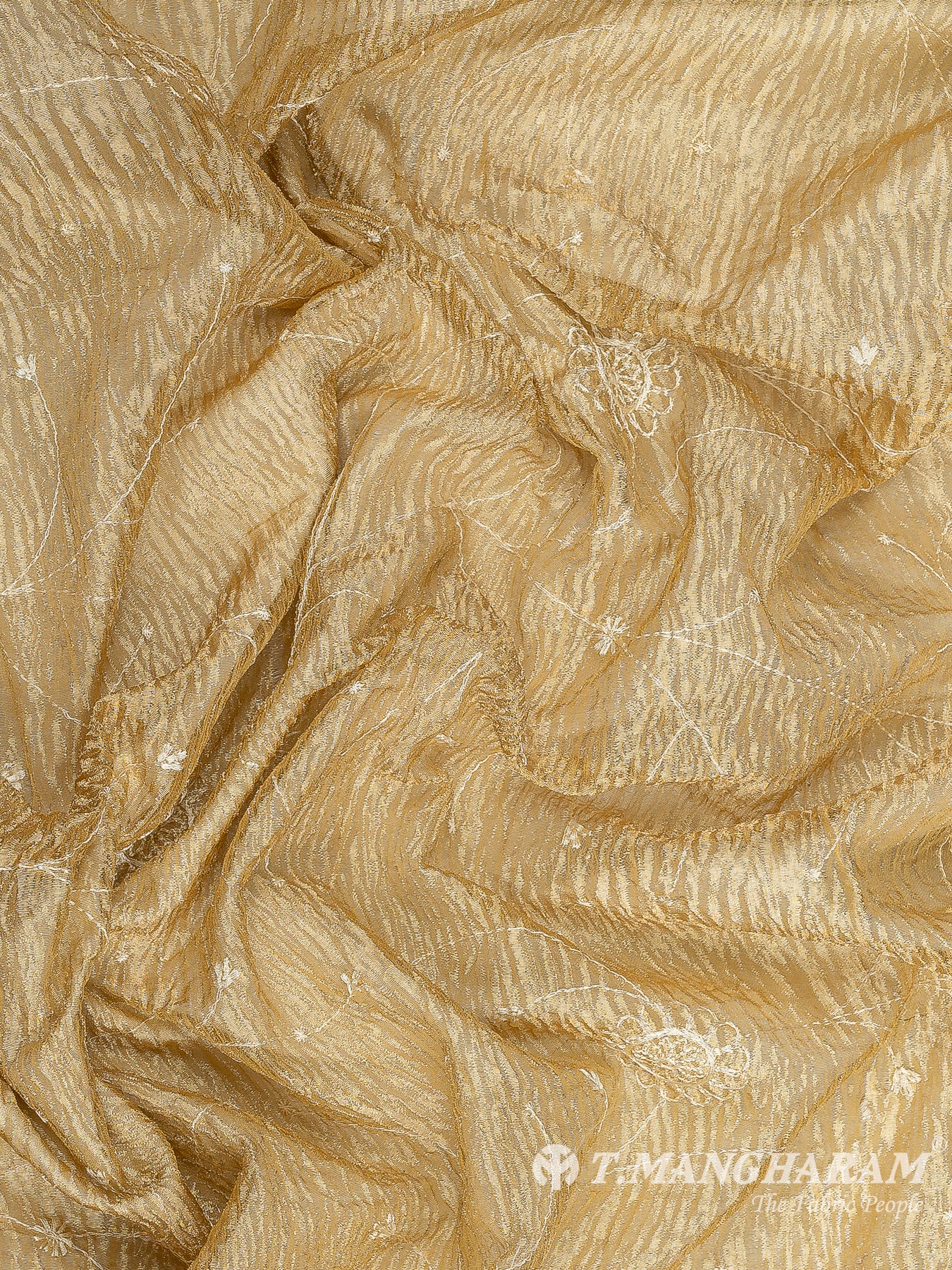 Gold Crushed Tissuer Fabric - EB8680