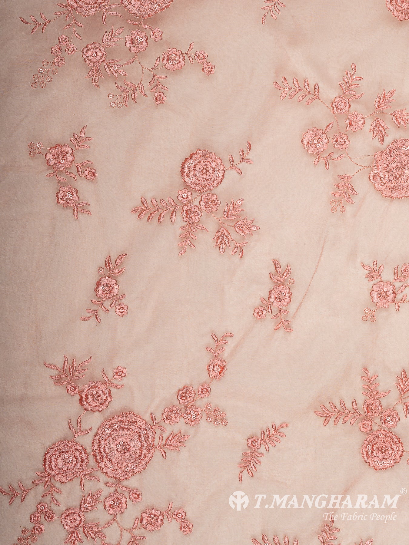 Peach Organza Fabric - EB8652