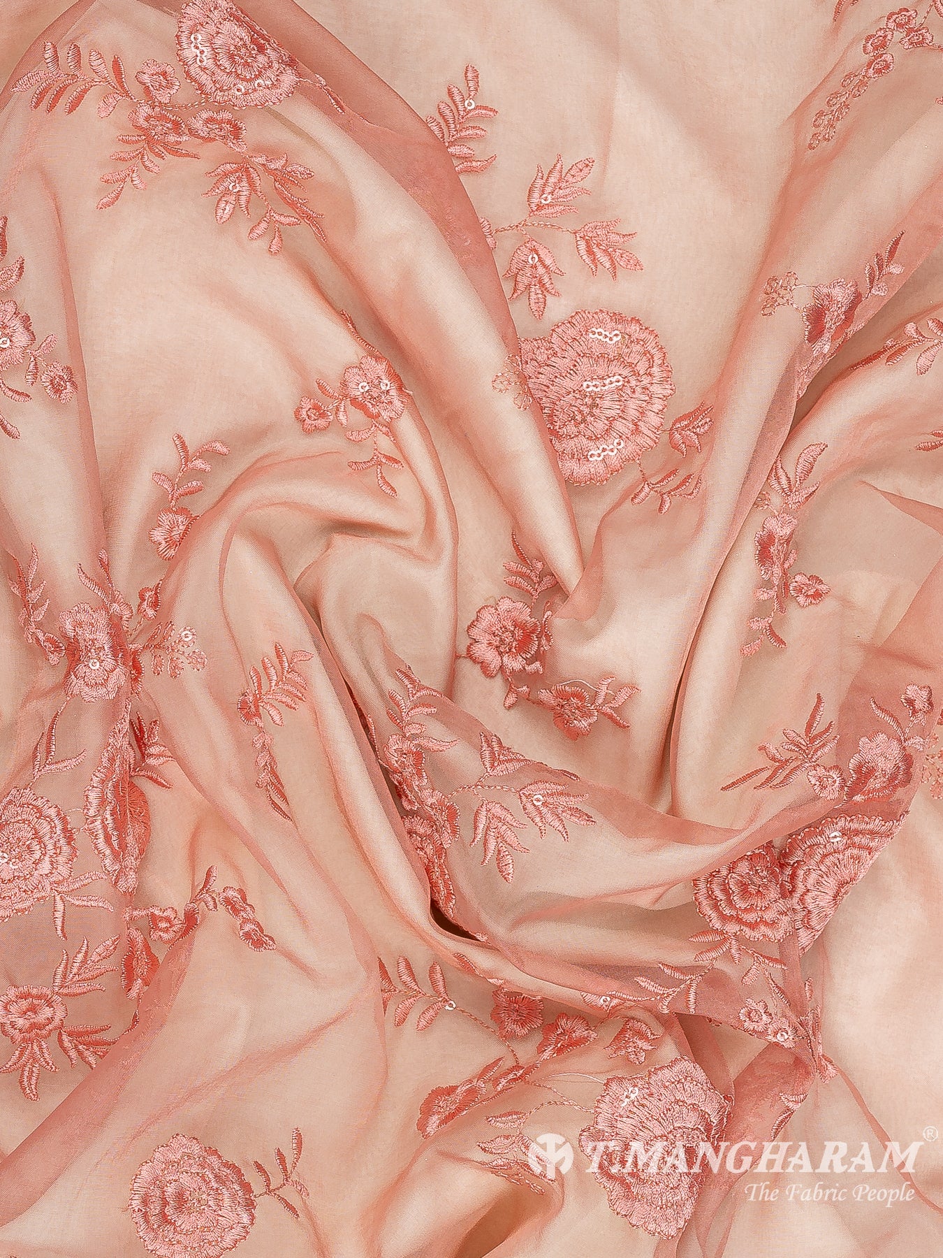 Peach Organza Fabric - EB8652