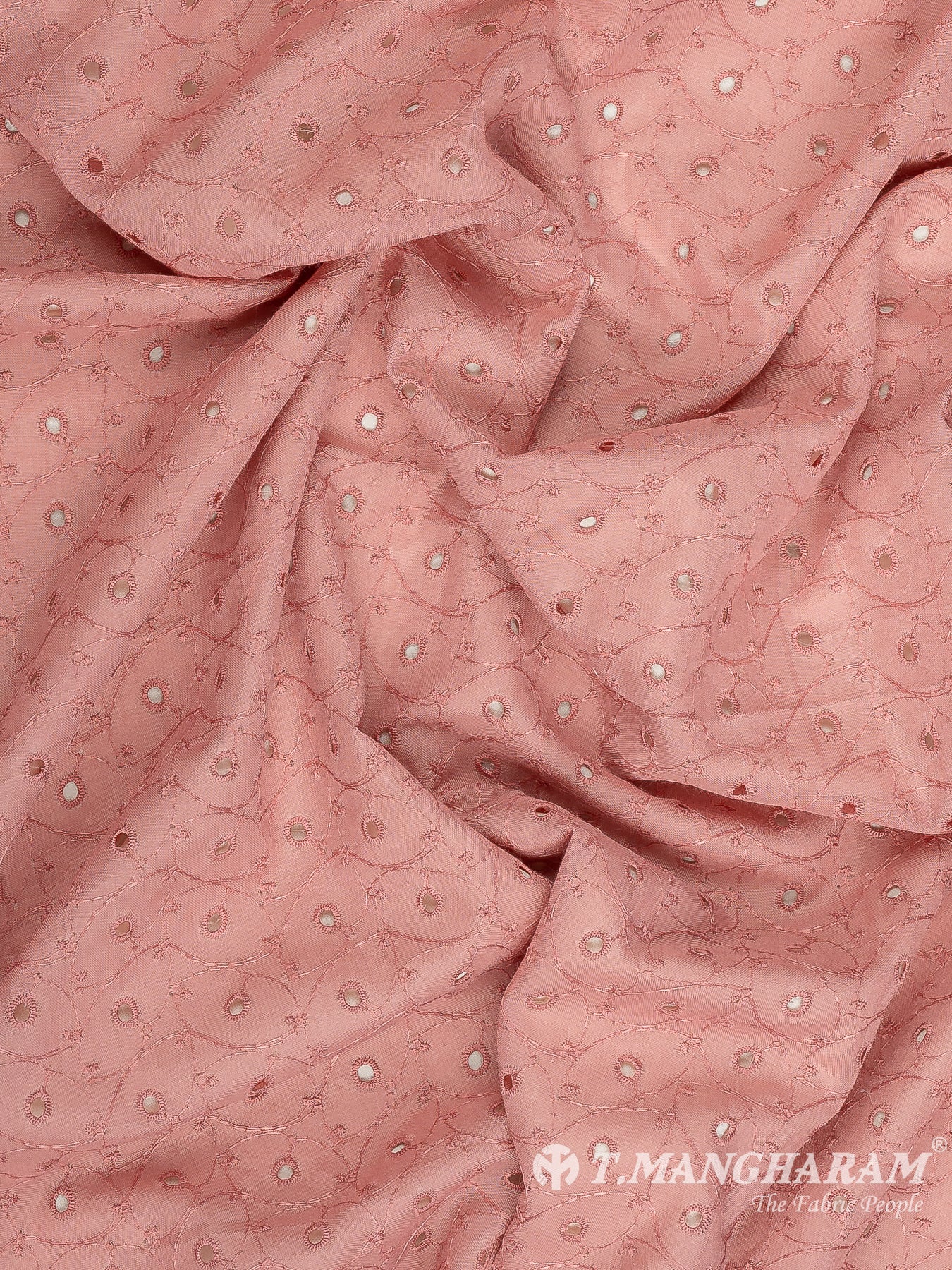 Peach Cotton Embroidery Fabric - EB8694