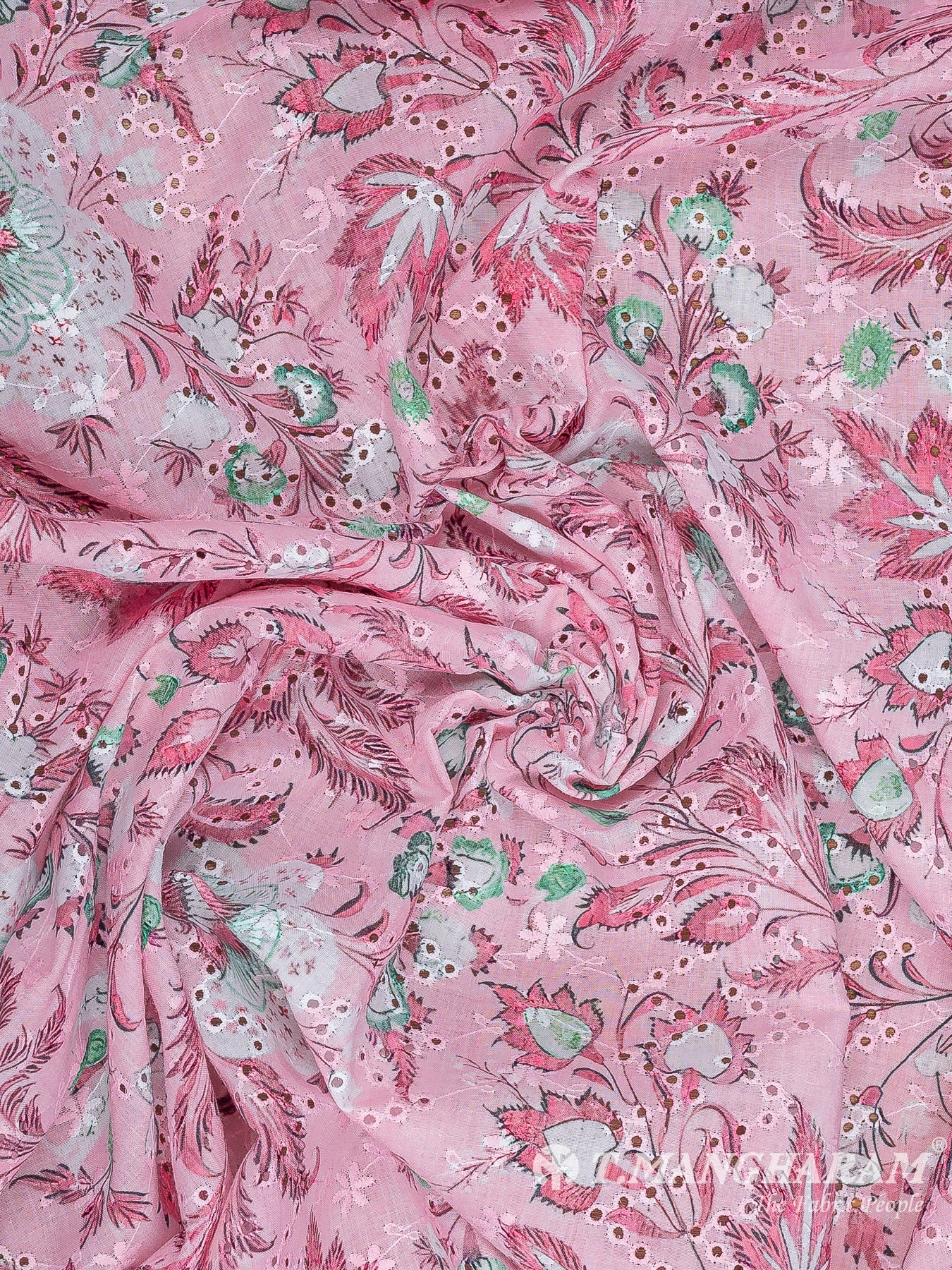 Pink Cotton Embroidery Fabric - EB8709