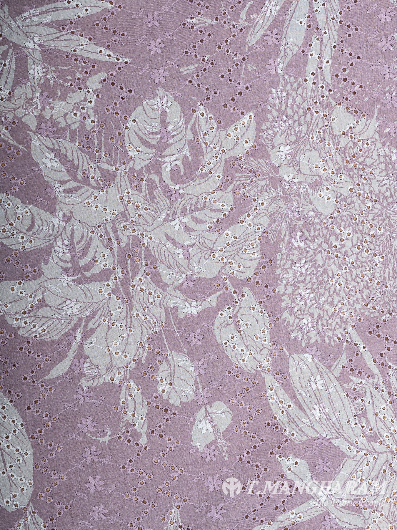 Violet Cotton Embroidery Fabric - EB8703