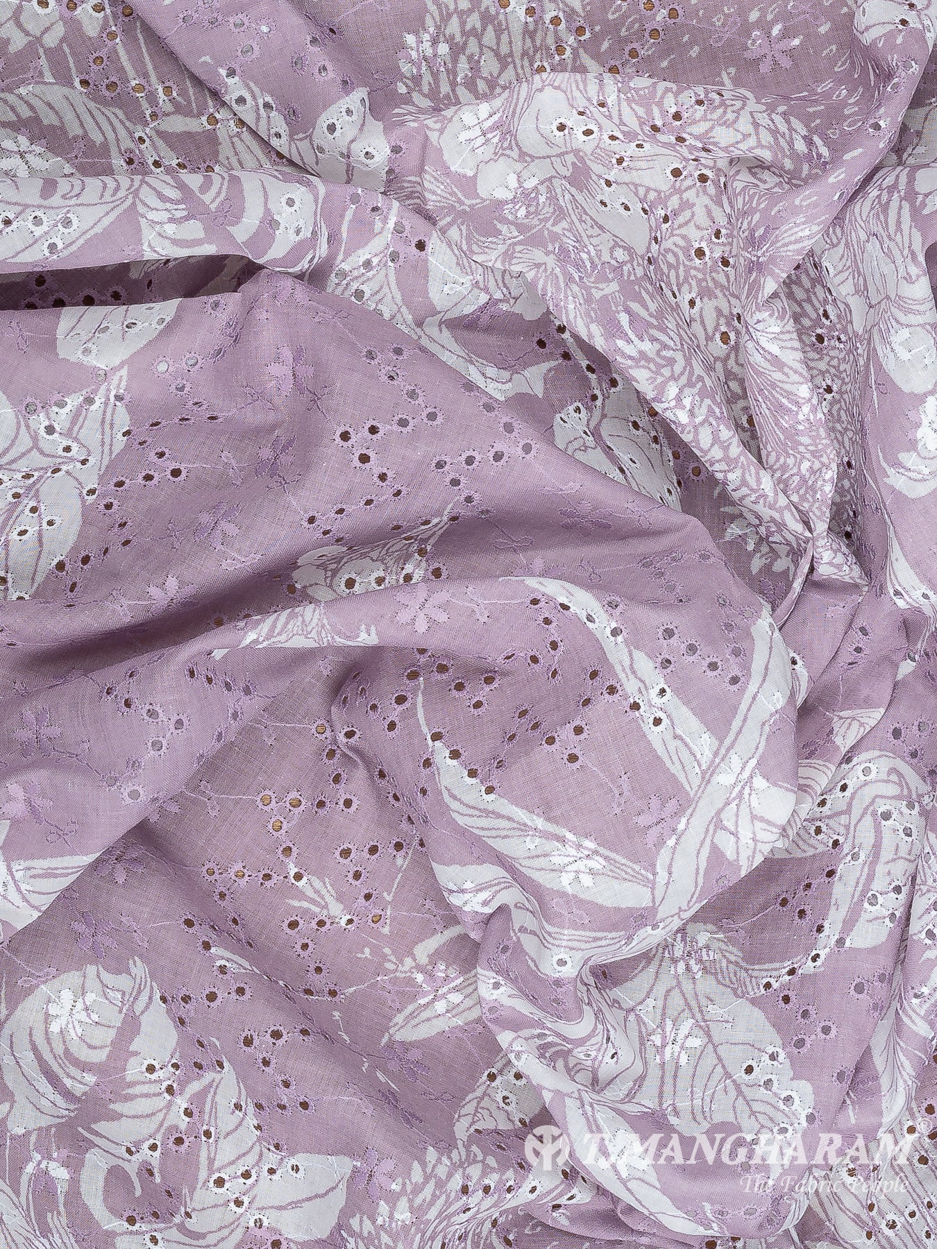 Violet Cotton Embroidery Fabric - EB8703