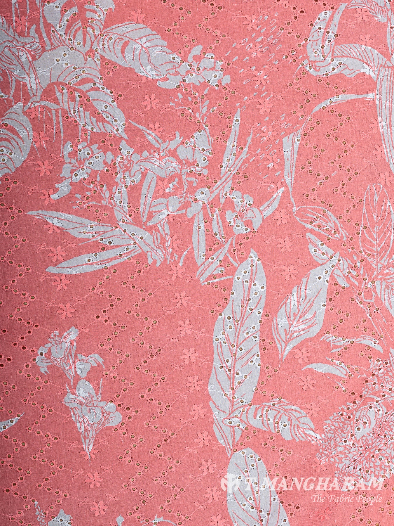 Pink Cotton Embroidery Fabric - EB8708