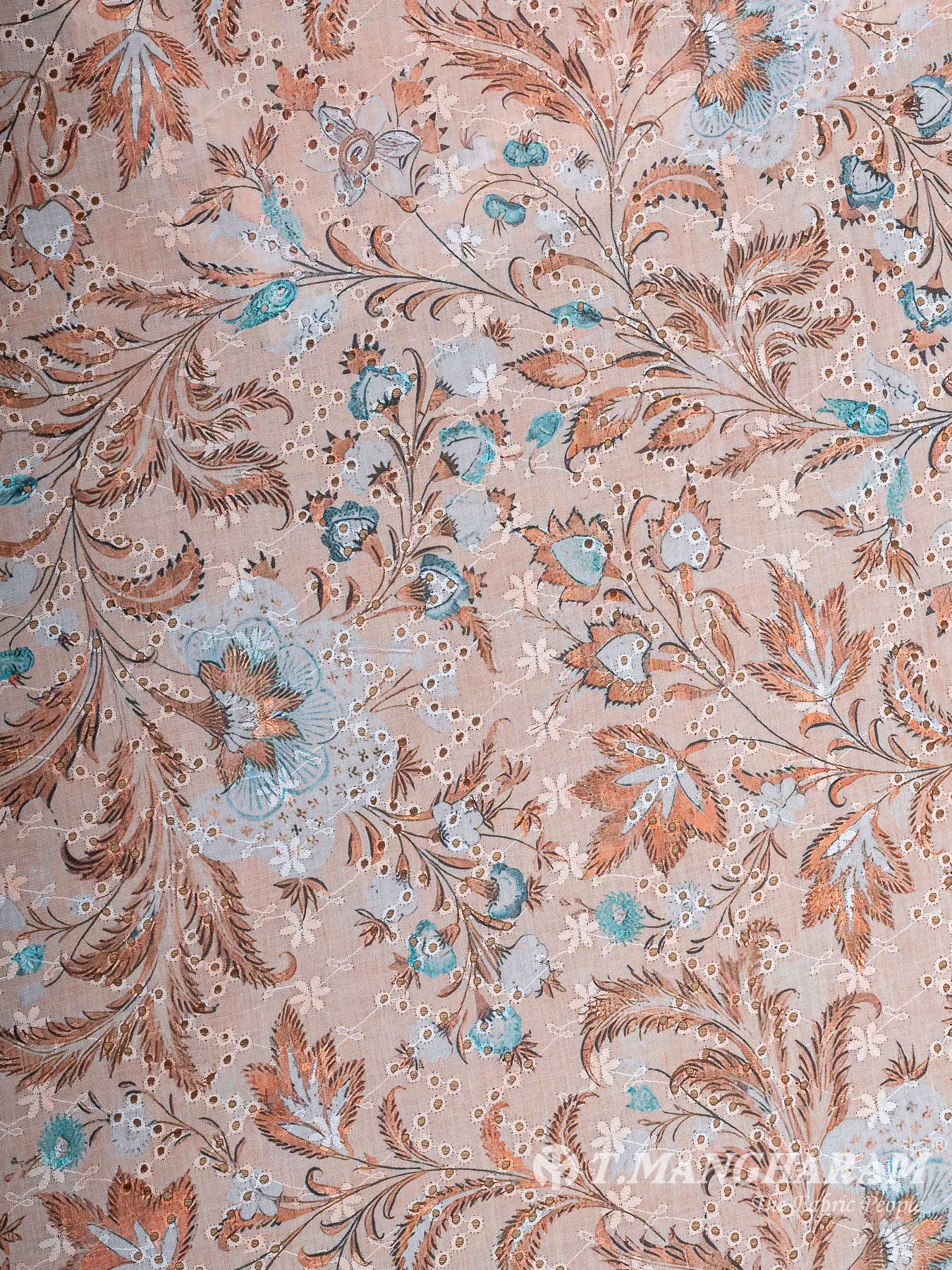 Peach Cotton Embroidery Fabric - EB8698