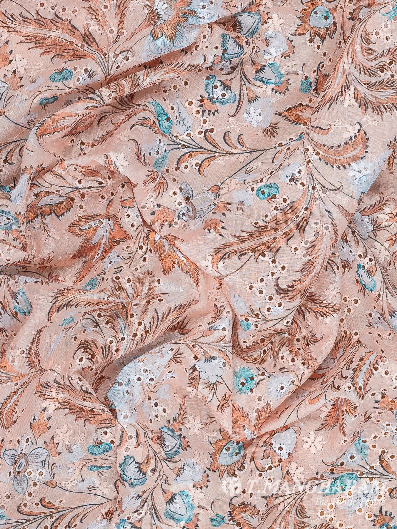 Peach Cotton Embroidery Fabric - EB8698