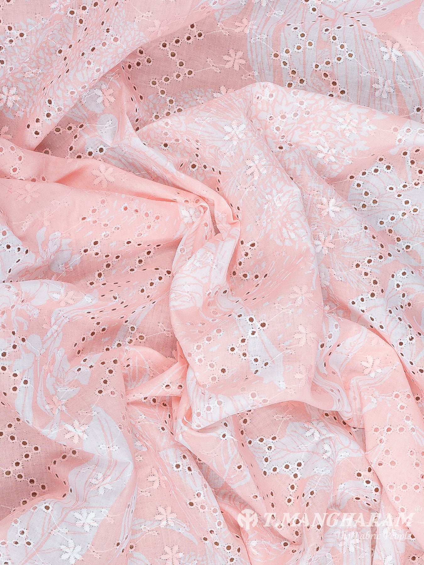 Pink Cotton Embroidery Fabric - EB8702